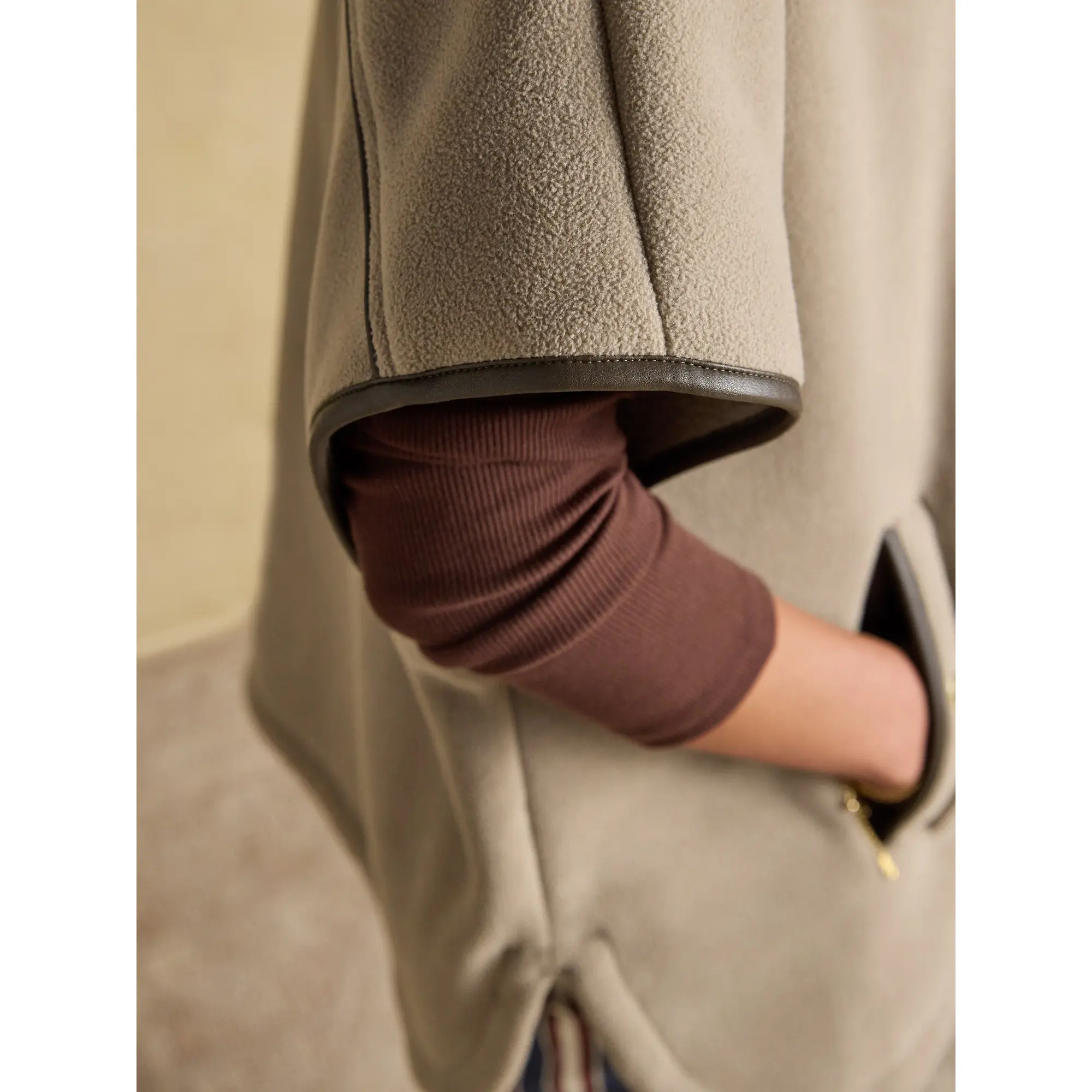 Product image 9 of 9 of Joules Women's Heritage Polar Fleece Short Cape - Mink Brown
