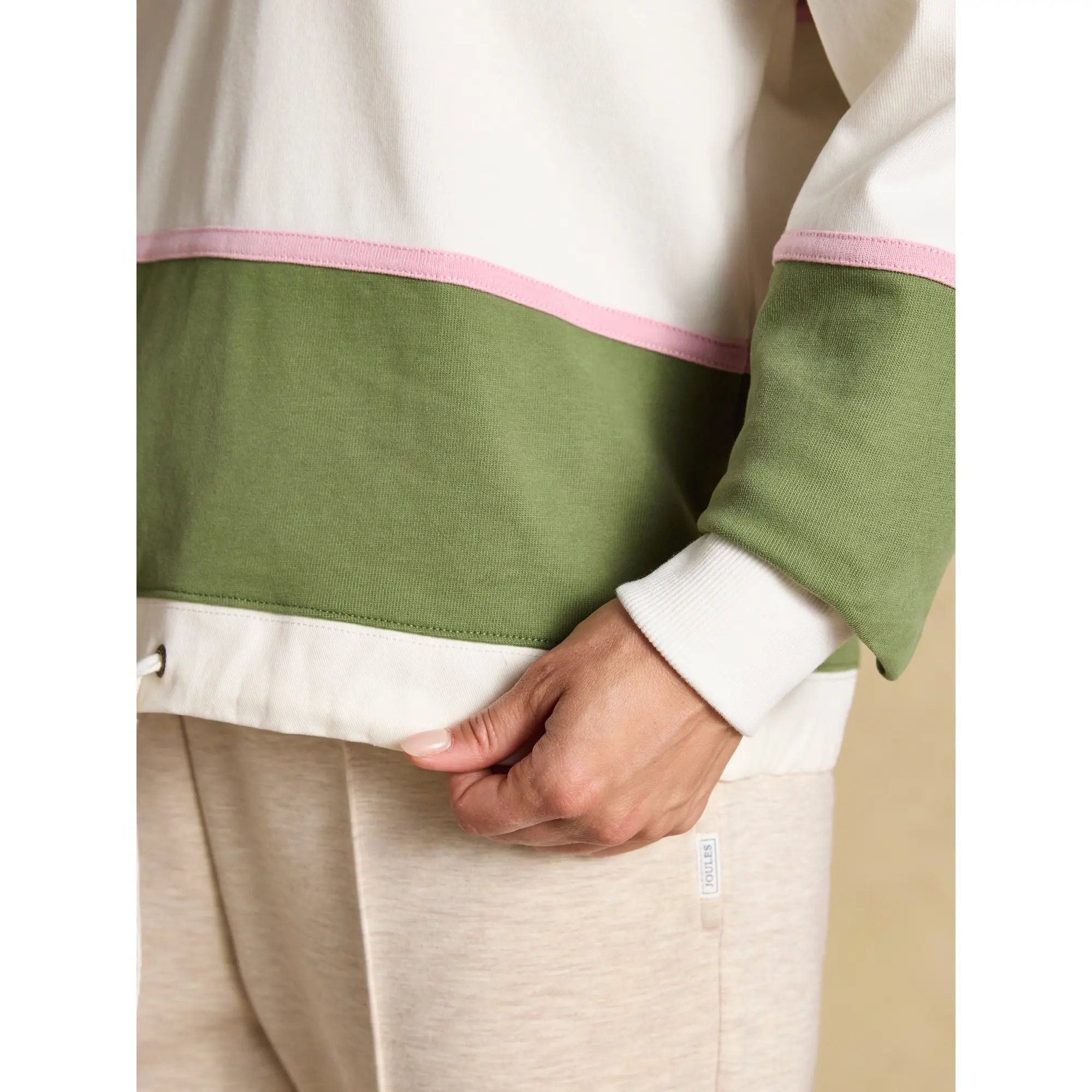 Product image 8 of 10 of Joules Women's Long Sleeve Cotton Collared Rugby Deckshirt - Green Striped