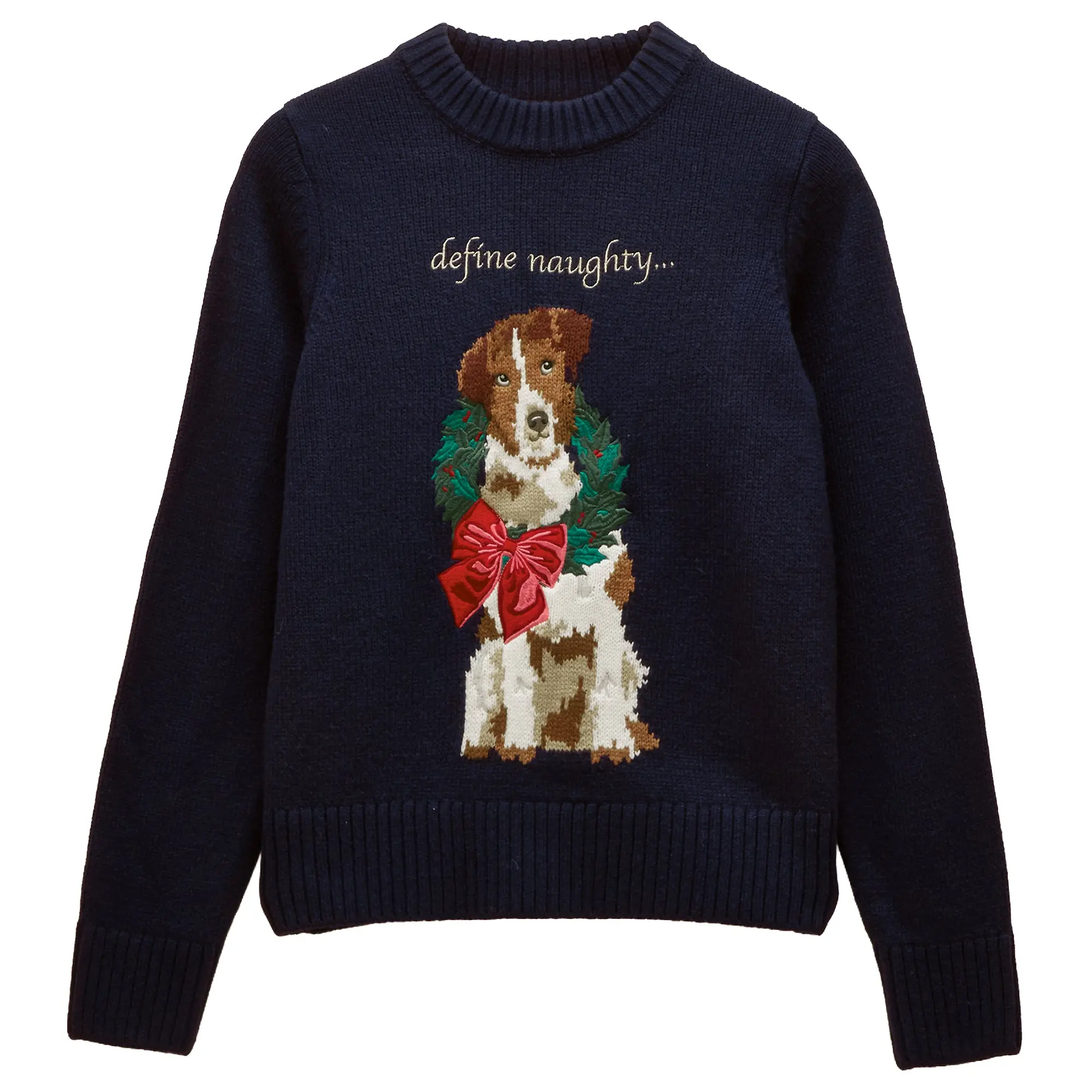 Product image 1 of 7 of Joules Women's Noelle Crew Neck Knitted Christmas Jumper - Dog Navy