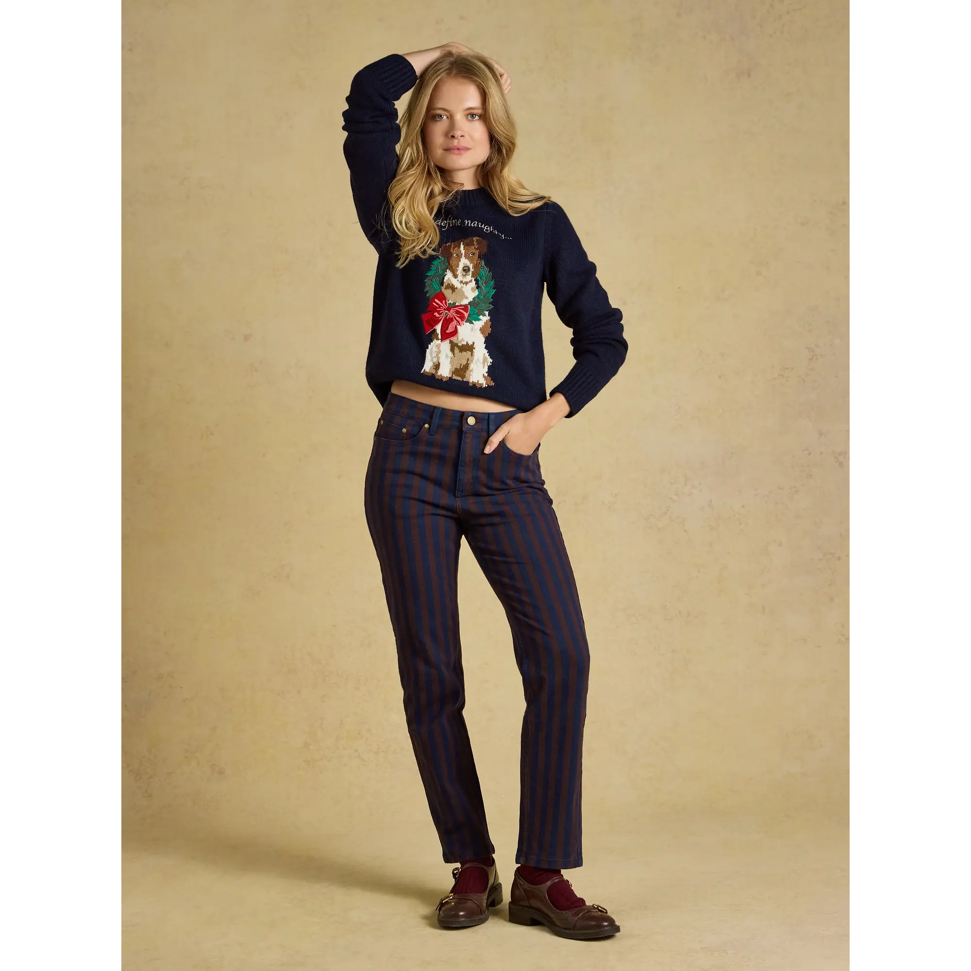 Product image 7 of 7 of Joules Women's Noelle Crew Neck Knitted Christmas Jumper - Dog Navy