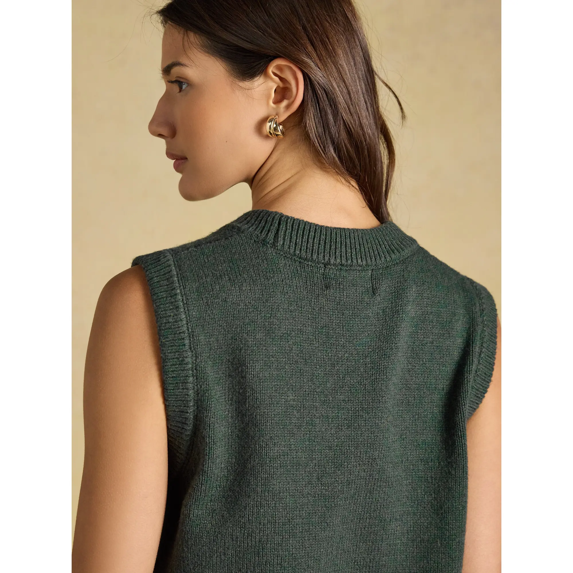 Product image 6 of 7 of Joules Women's Jonty Fox Crew Neck Cotton Blend Knitted Vest - Green