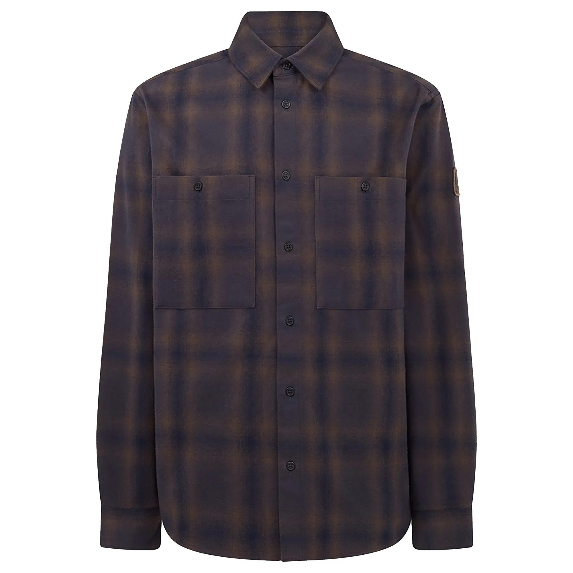 Product image 1 of 3 of Belstaff Men's Cotton Check Outpost Flannel Shirt - Major Brown / Dark Ink / Charcoal