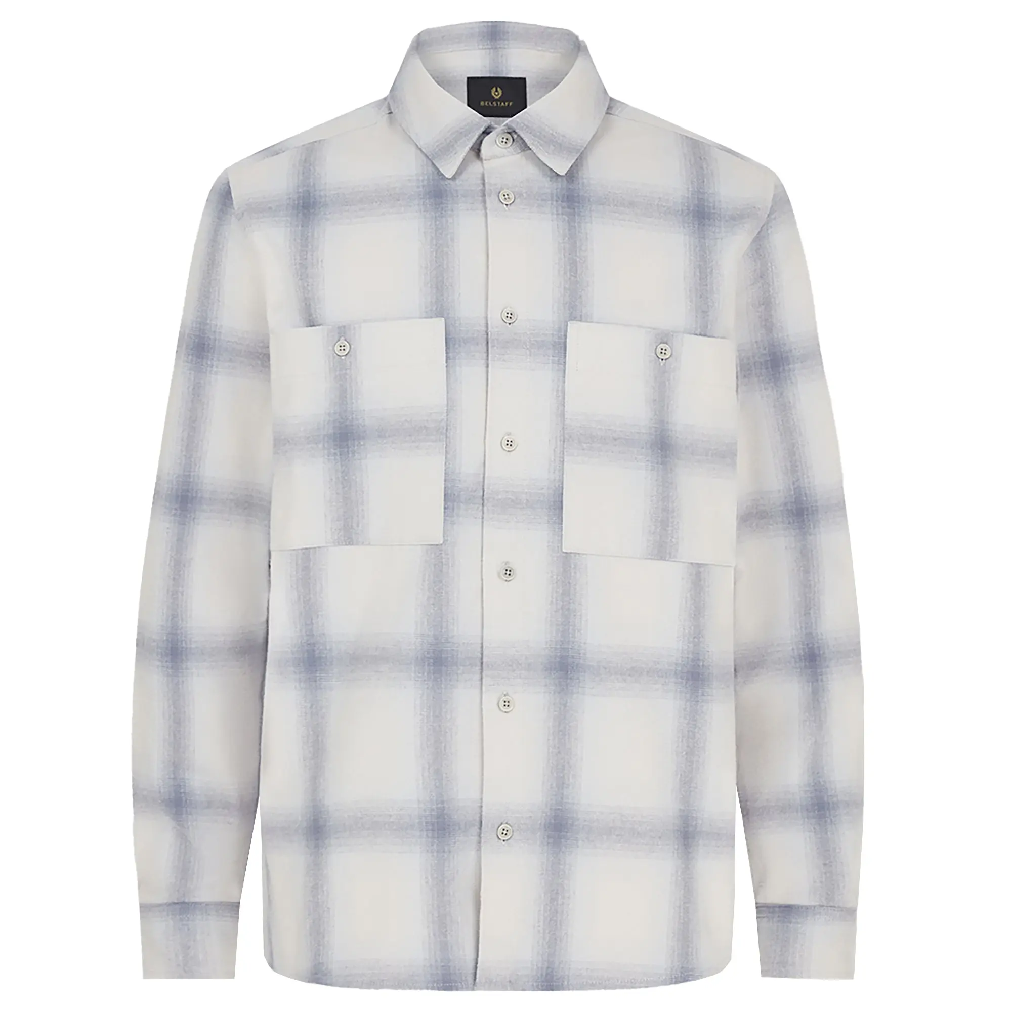 Product image 1 of 2 of Belstaff Men's Cotton Check Outpost Flannel Shirt - Silver Birch / Quarry Blue / Line Blue