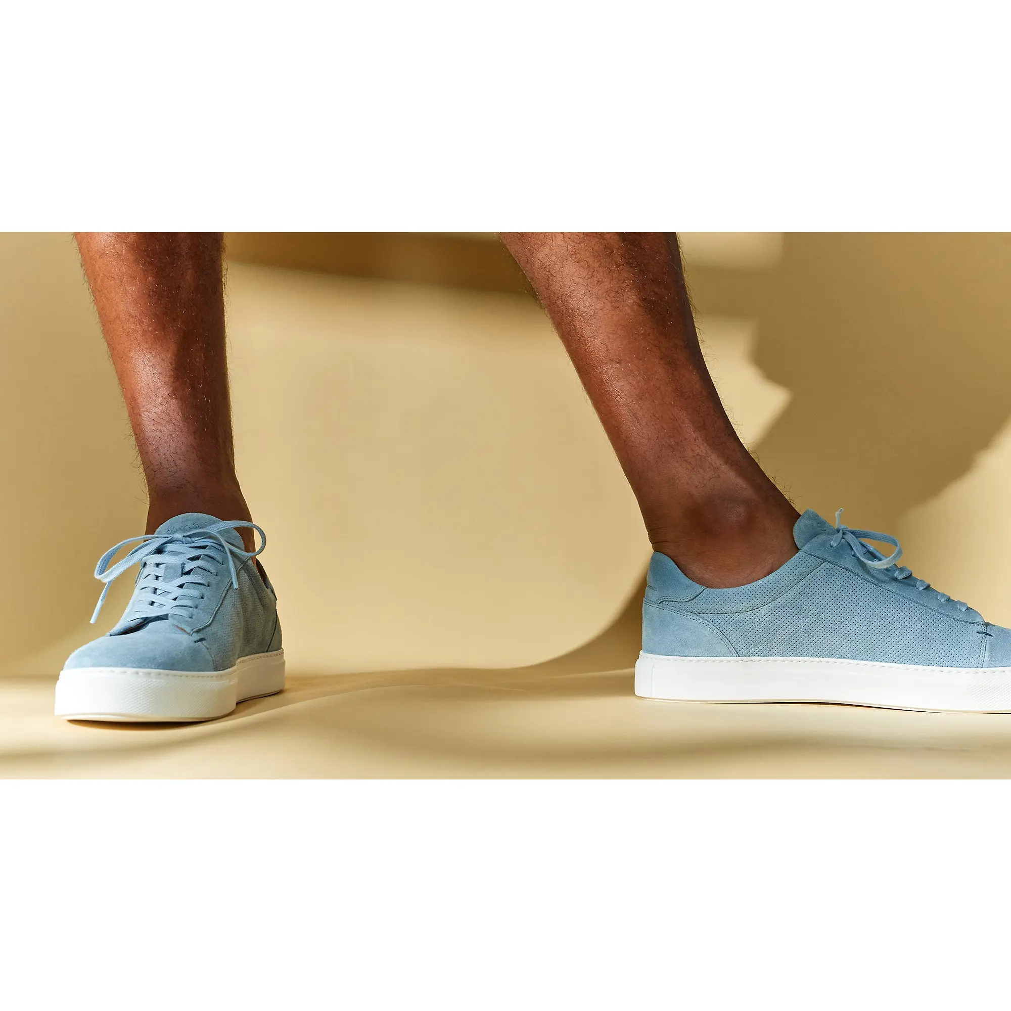 Product image 2 of 6 of Oliver Sweeney Men's Almada Perforated Calf Suede Cupsole Trainers - Blue