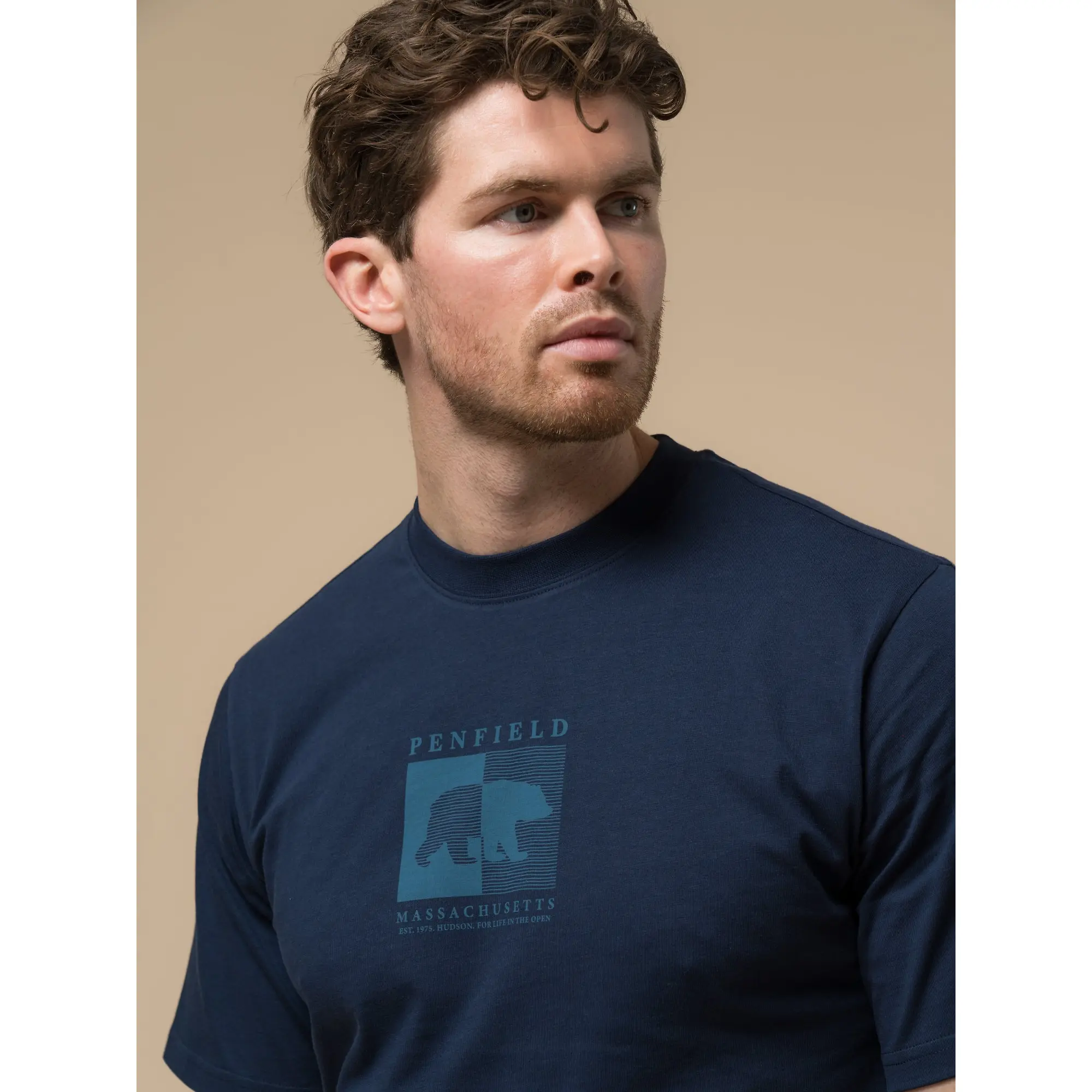Product image 3 of 10 of Penfield Men's Contrast Stripe Bear T-Shirt - Navy