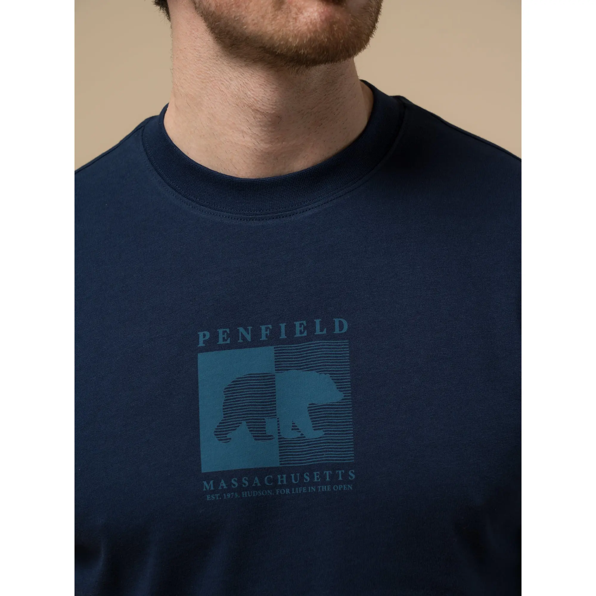 Product image 7 of 10 of Penfield Men's Contrast Stripe Bear T-Shirt - Navy
