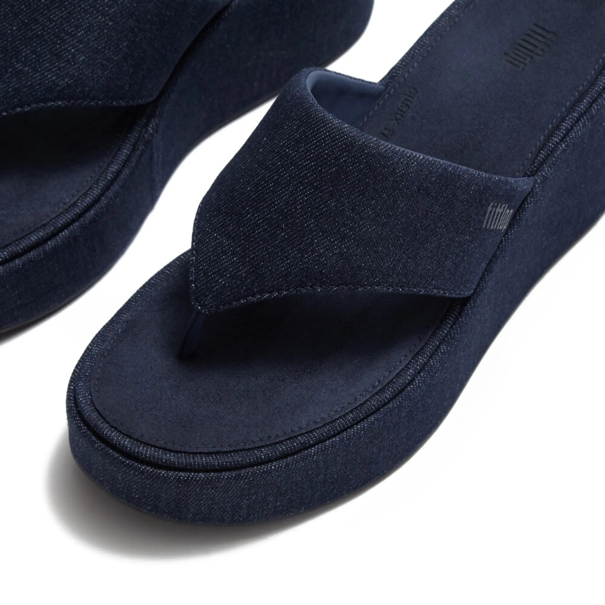 Product image 5 of 8 of FitFlop Women's PLATFFORMS Denim Wedge Toe-Post Sandals - Dark Denim