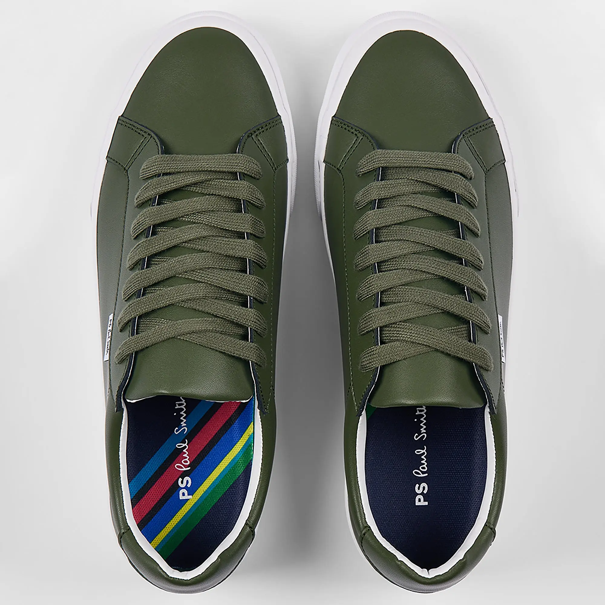 Product image 5 of 5 of PS By Paul Smith Men's Coated Leather Amos Trainers - Khaki