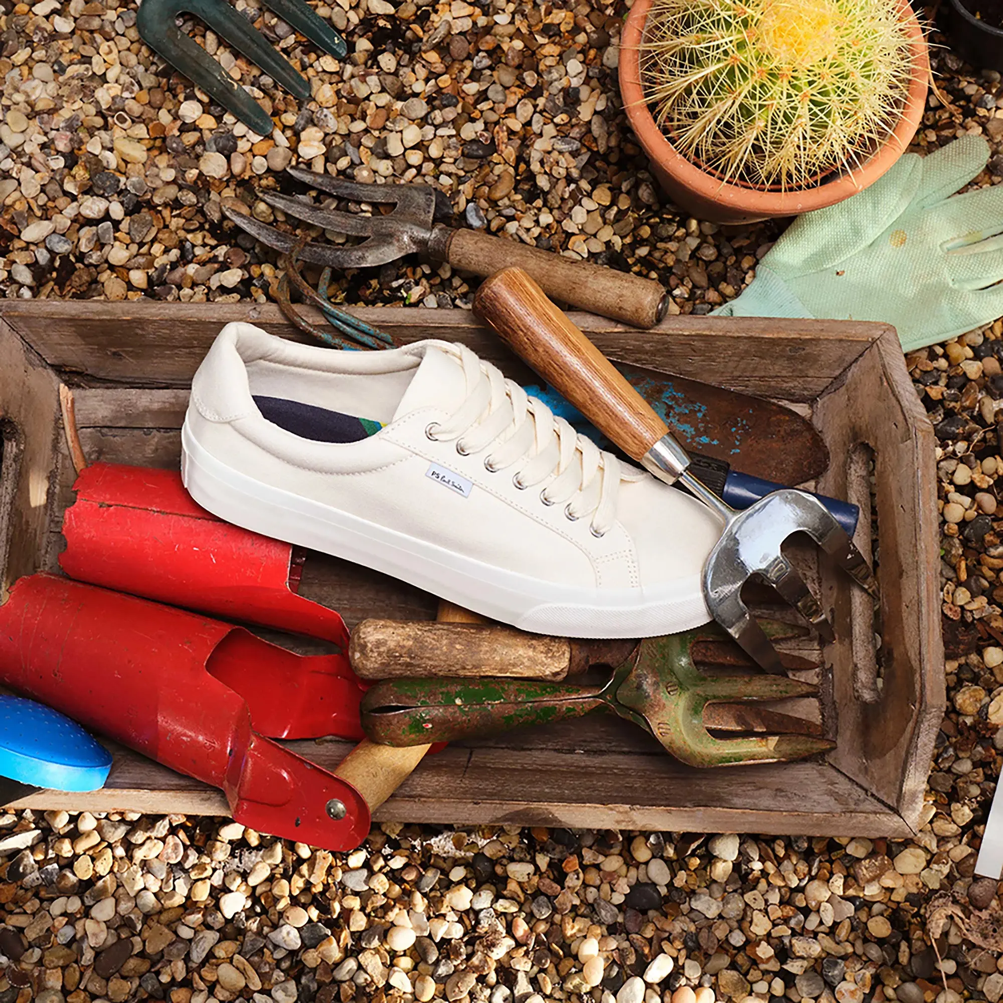 Product image 2 of 6 of PS By Paul Smith Men's Canvas Amos Trainers - Ecru