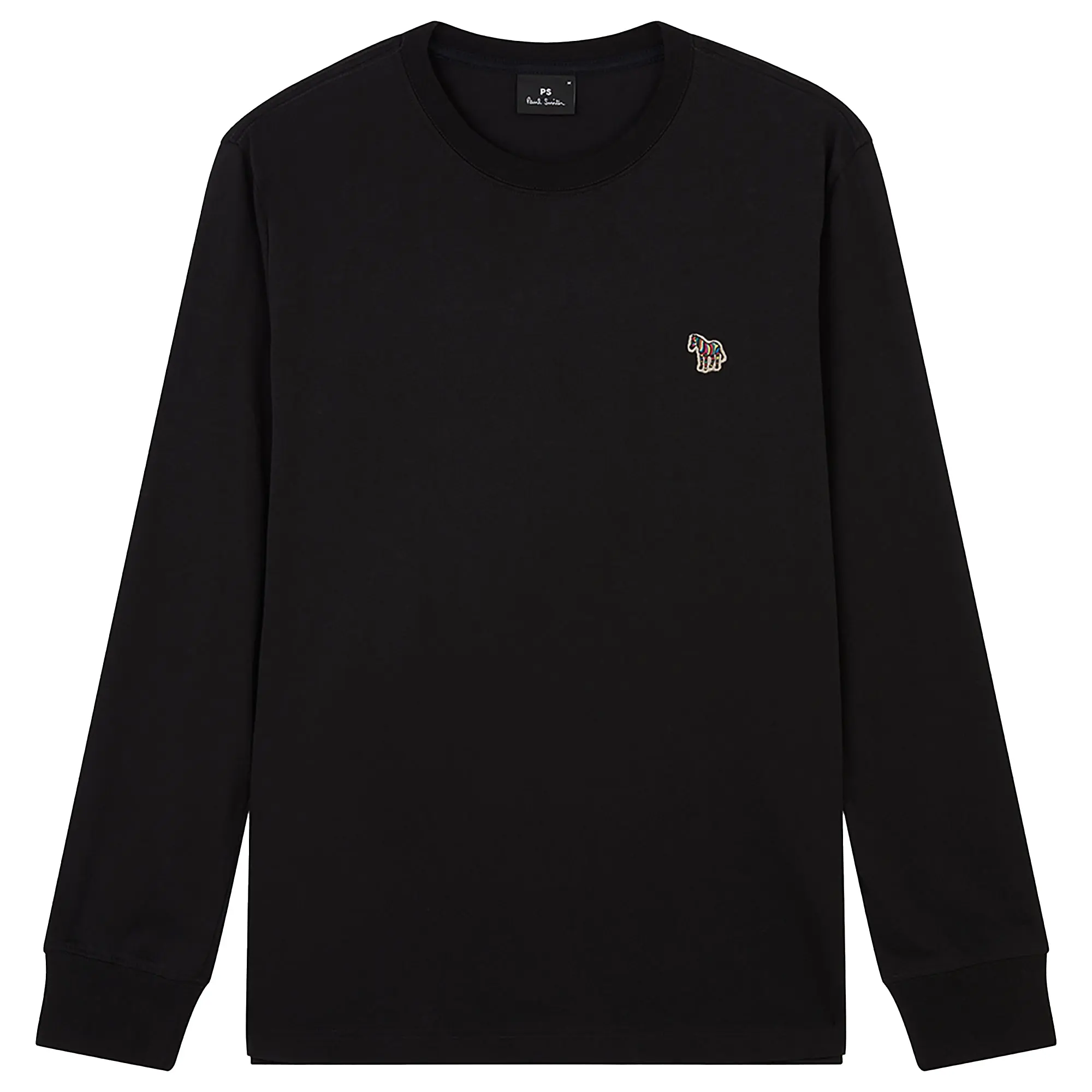 Product image 1 of 7 of PS By Paul Smith Men's Cotton Zebra Logo Long-Sleeve T-Shirt - Black