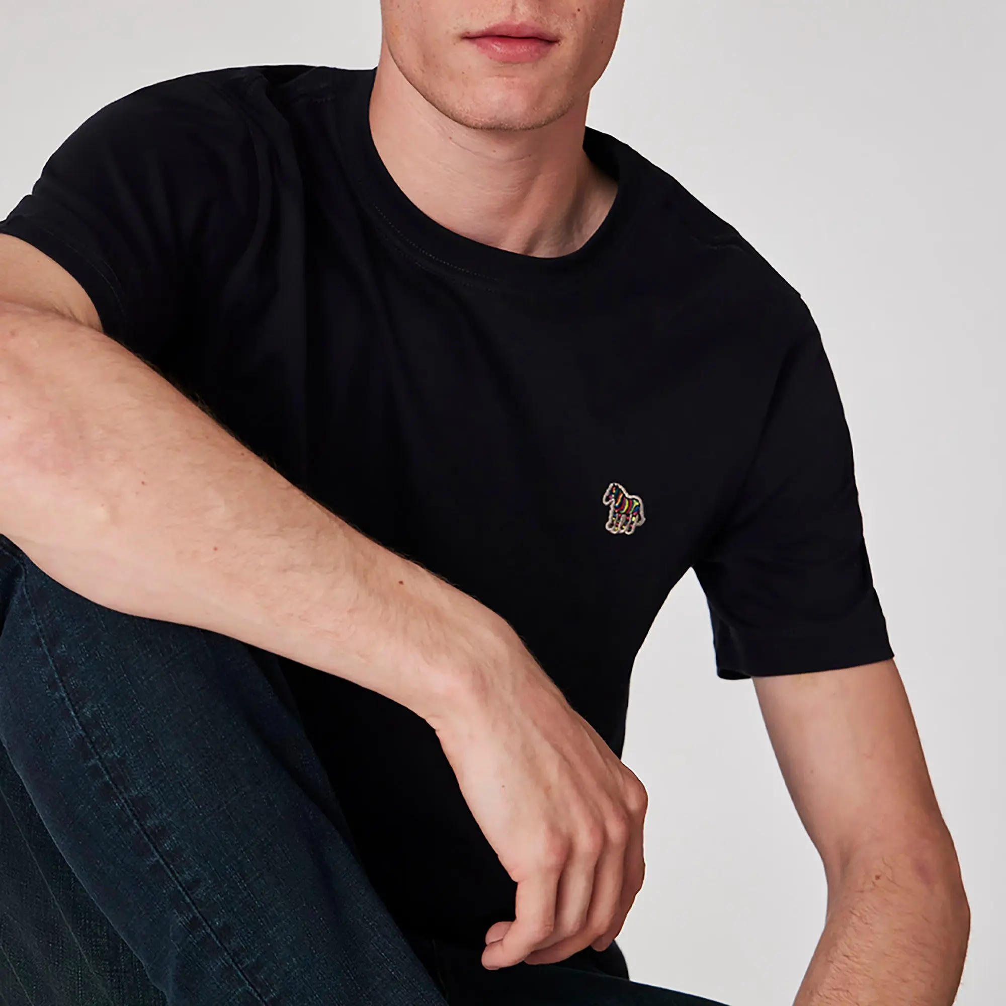 Product image 6 of 6 of PS By Paul Smith Men's Cotton Zebra Logo T-Shirt - Navy