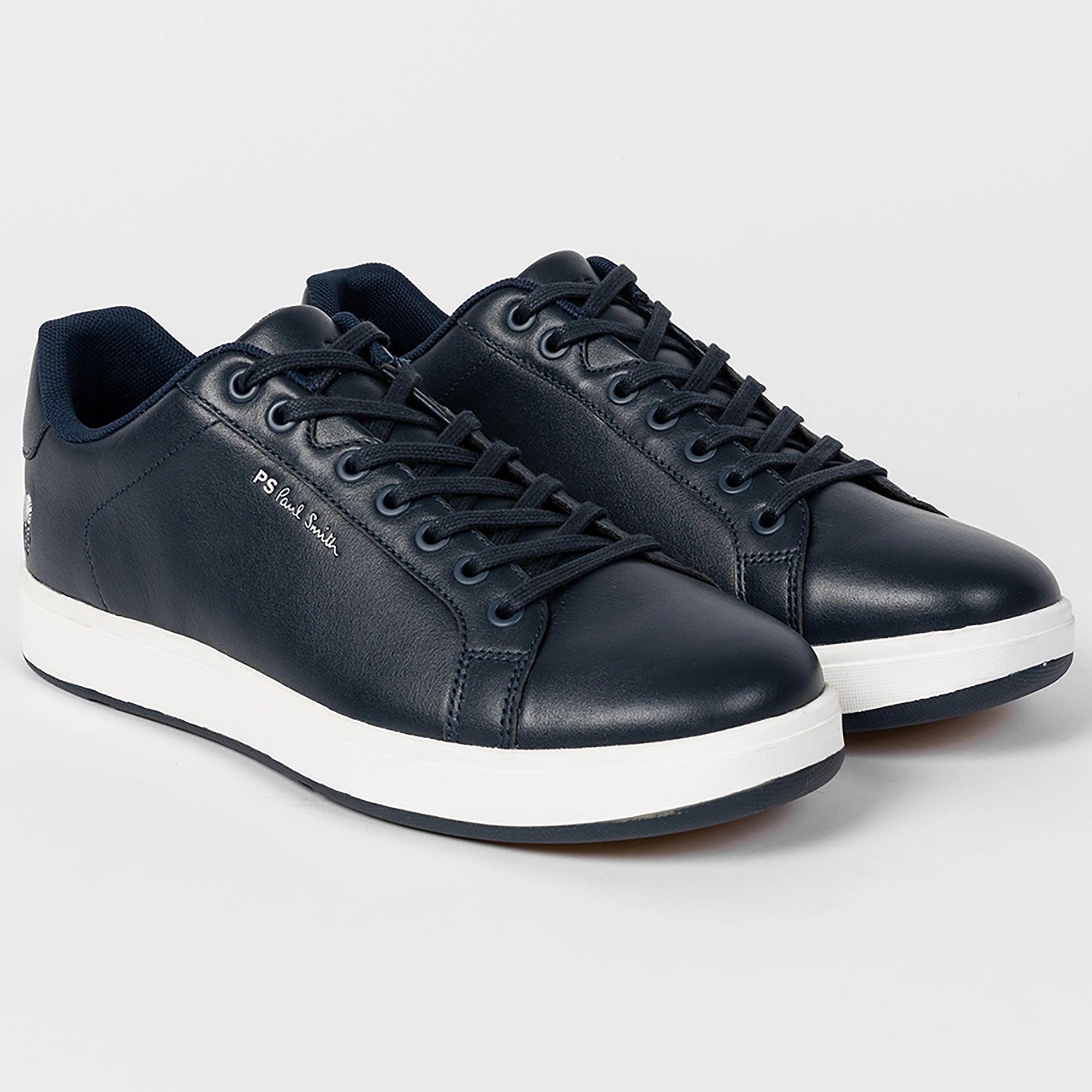 PS By Paul Smith Men's Leather 'Albany' 'Zebra' Trainers - Navy