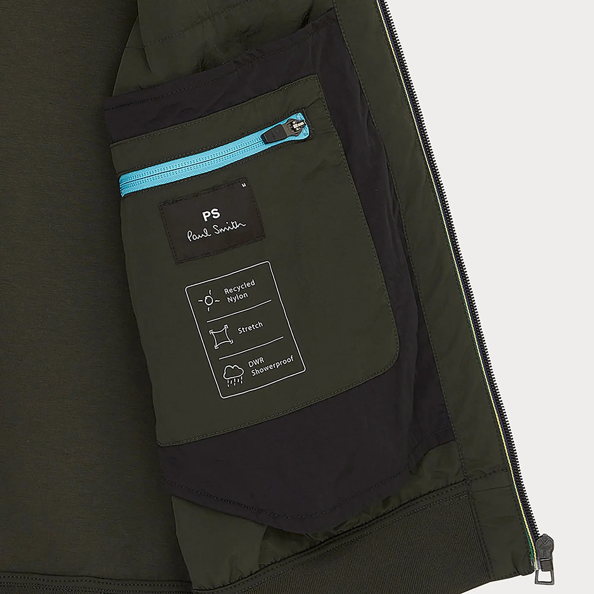 Product image 3 of 4 of PS By Paul Smith Men's 'Sports Stripe' Mixed Media Gilet - Green