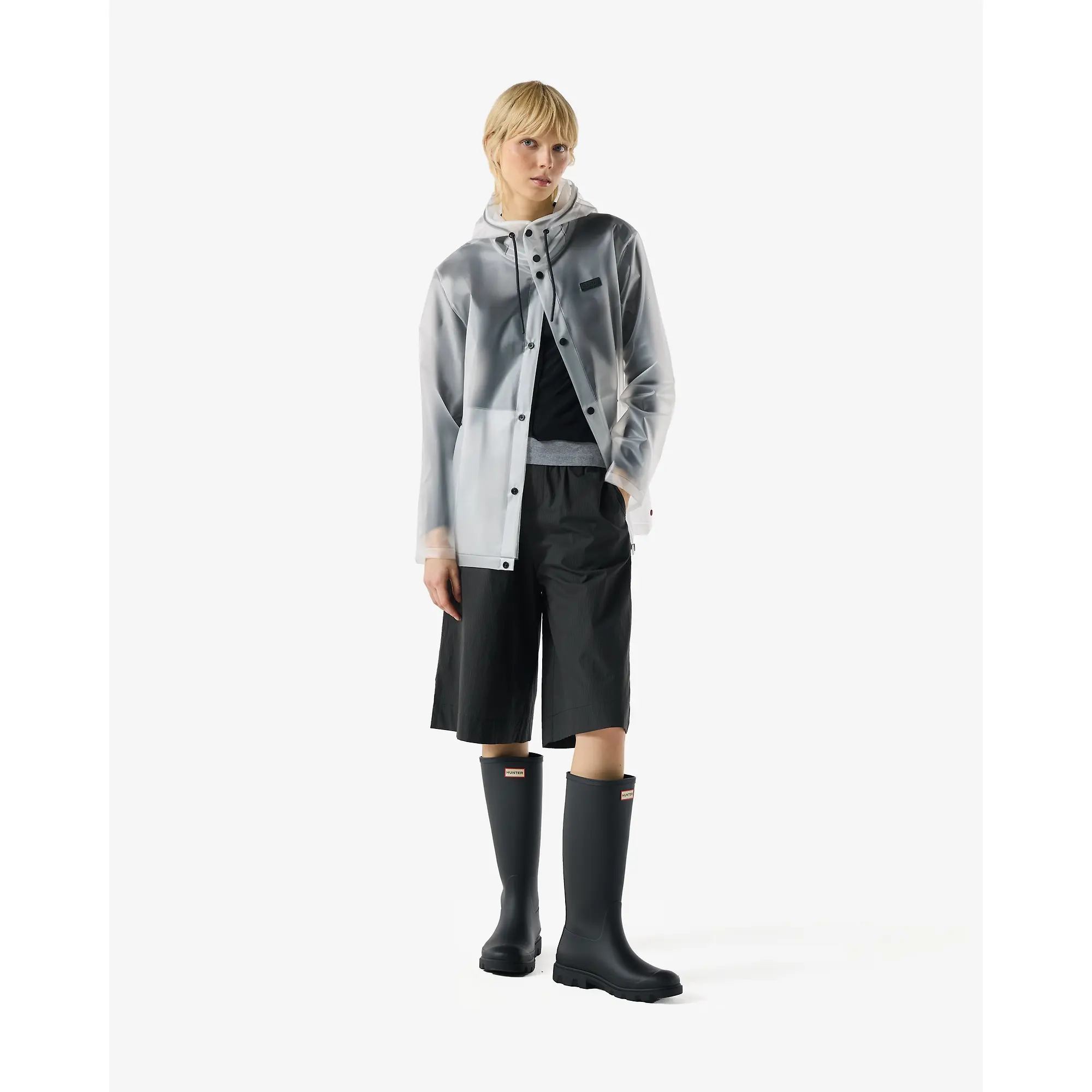 Product image 2 of 15 of Hunter Unisex Downpour Izzy Pu Hooded Jacket - Clear Matte