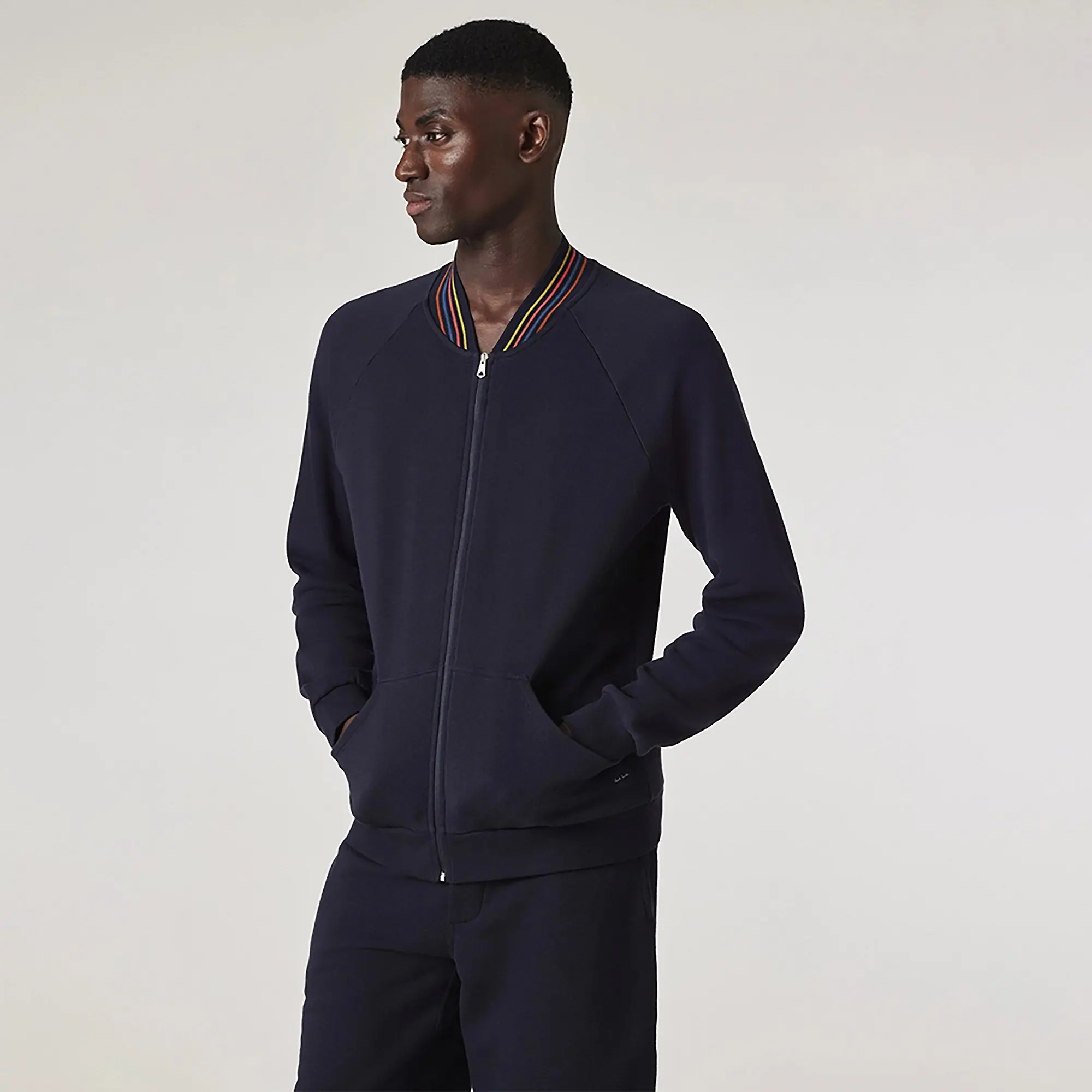 Product image 2 of 7 of Paul Smith Men's Cotton 'Artist Stripe' Zip Lounge Top - Navy