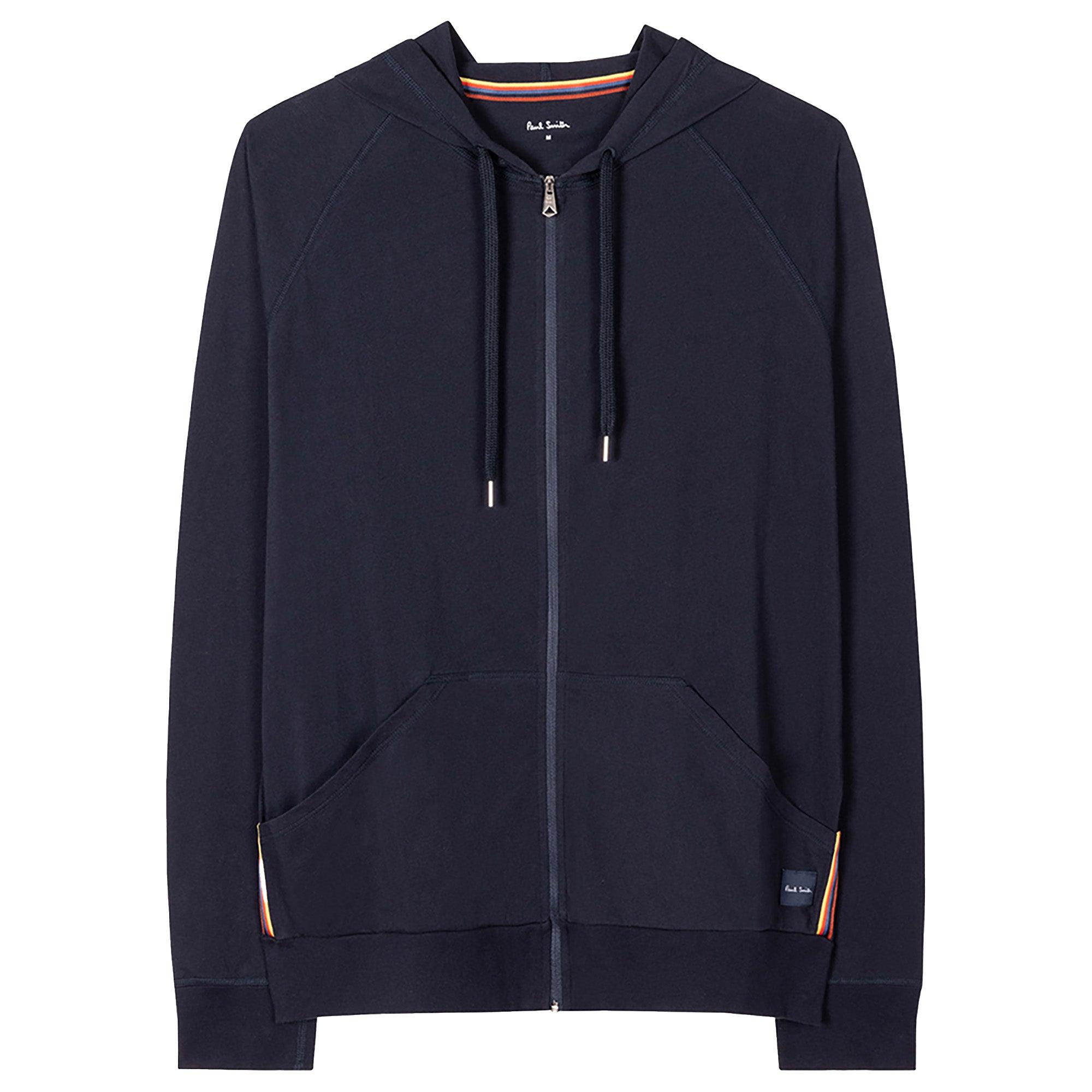 Paul Smith Men's Jersey Cotton Zip Lounge Hoodie - Navy | British