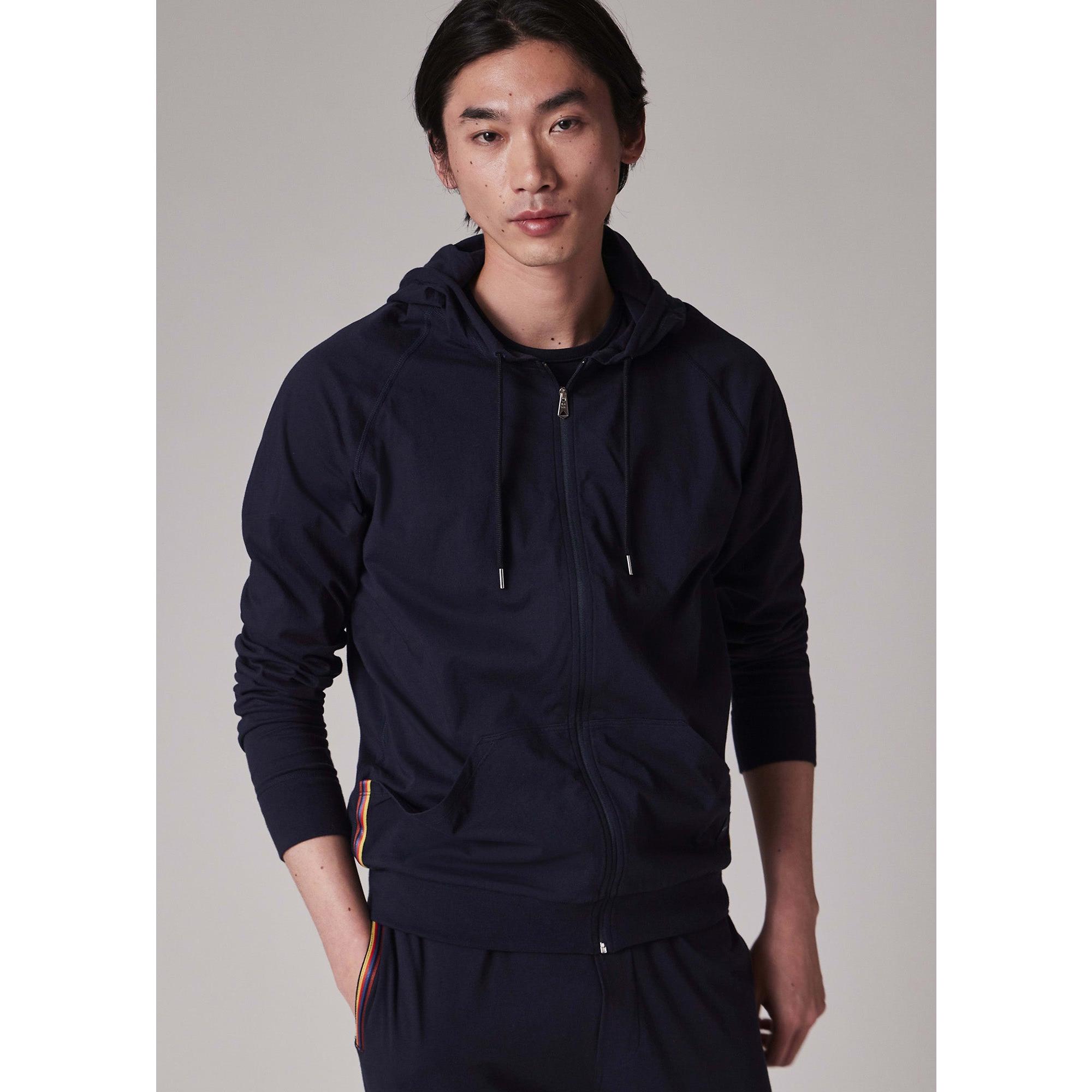 Paul Smith Men's Jersey Cotton Zip Lounge Hoodie - Navy | British