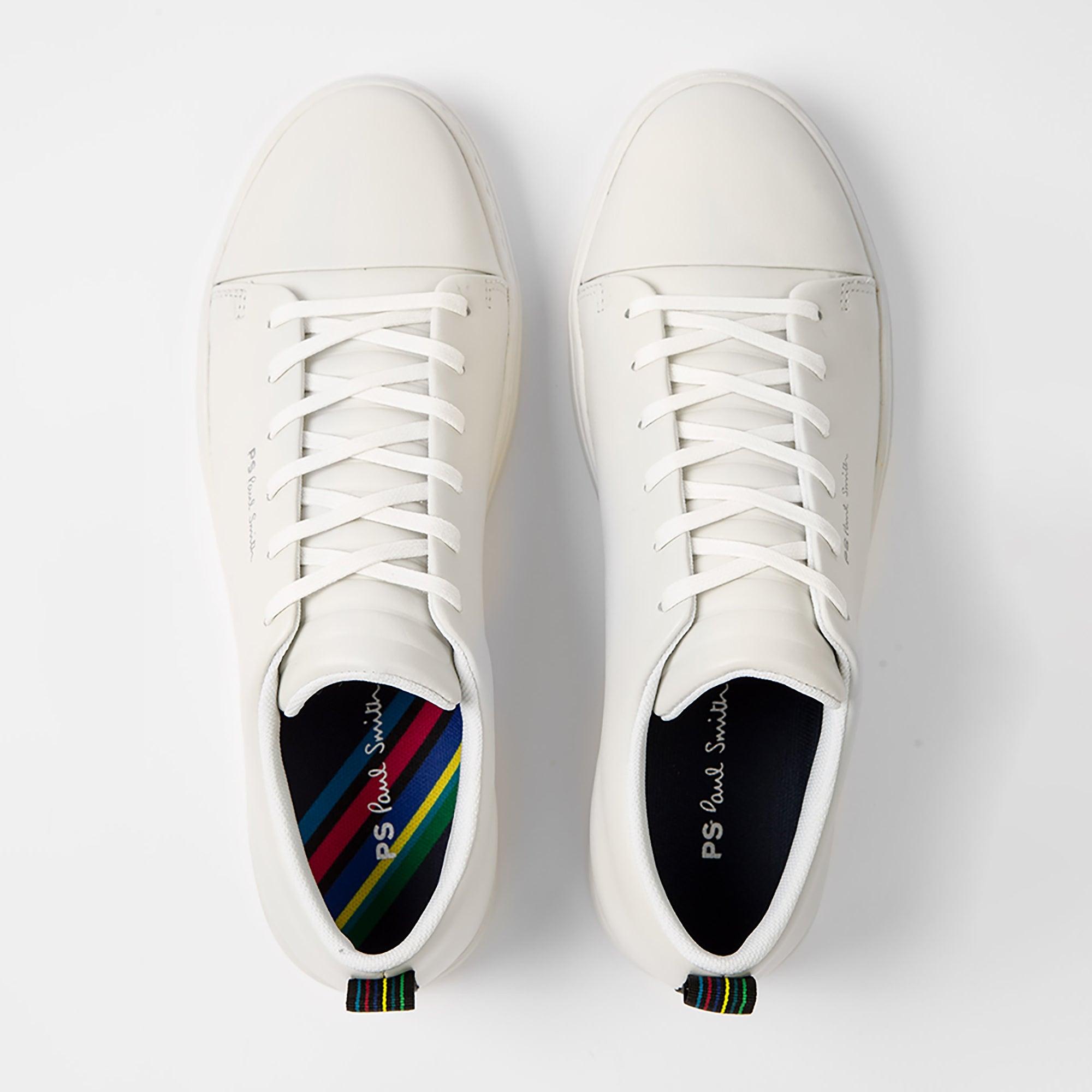 PS By Paul Smith Men's Leather 'Lee' Trainers - White | British Attire