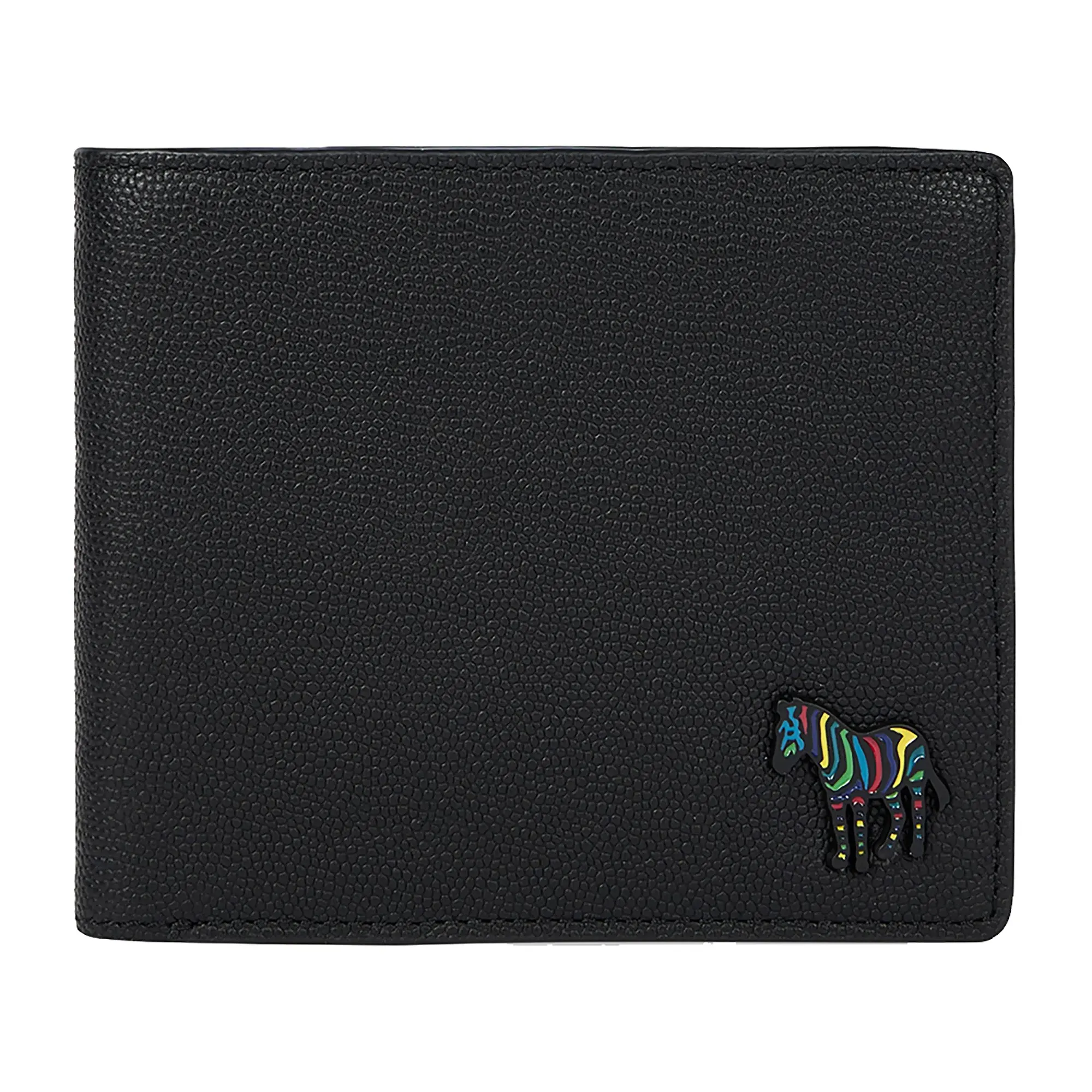 Product image 1 of 3 of Paul Smith Men's Pebble-Grain Leather Zebra Billfold Wallet - Black