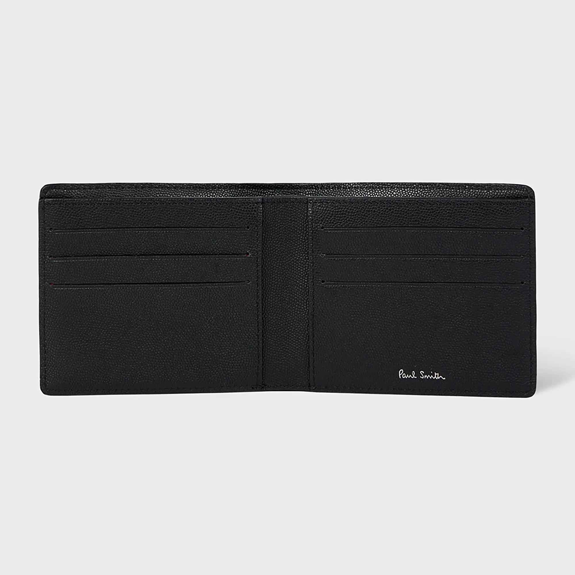 Product image 2 of 3 of Paul Smith Men's Pebble-Grain Leather Zebra Billfold Wallet - Black
