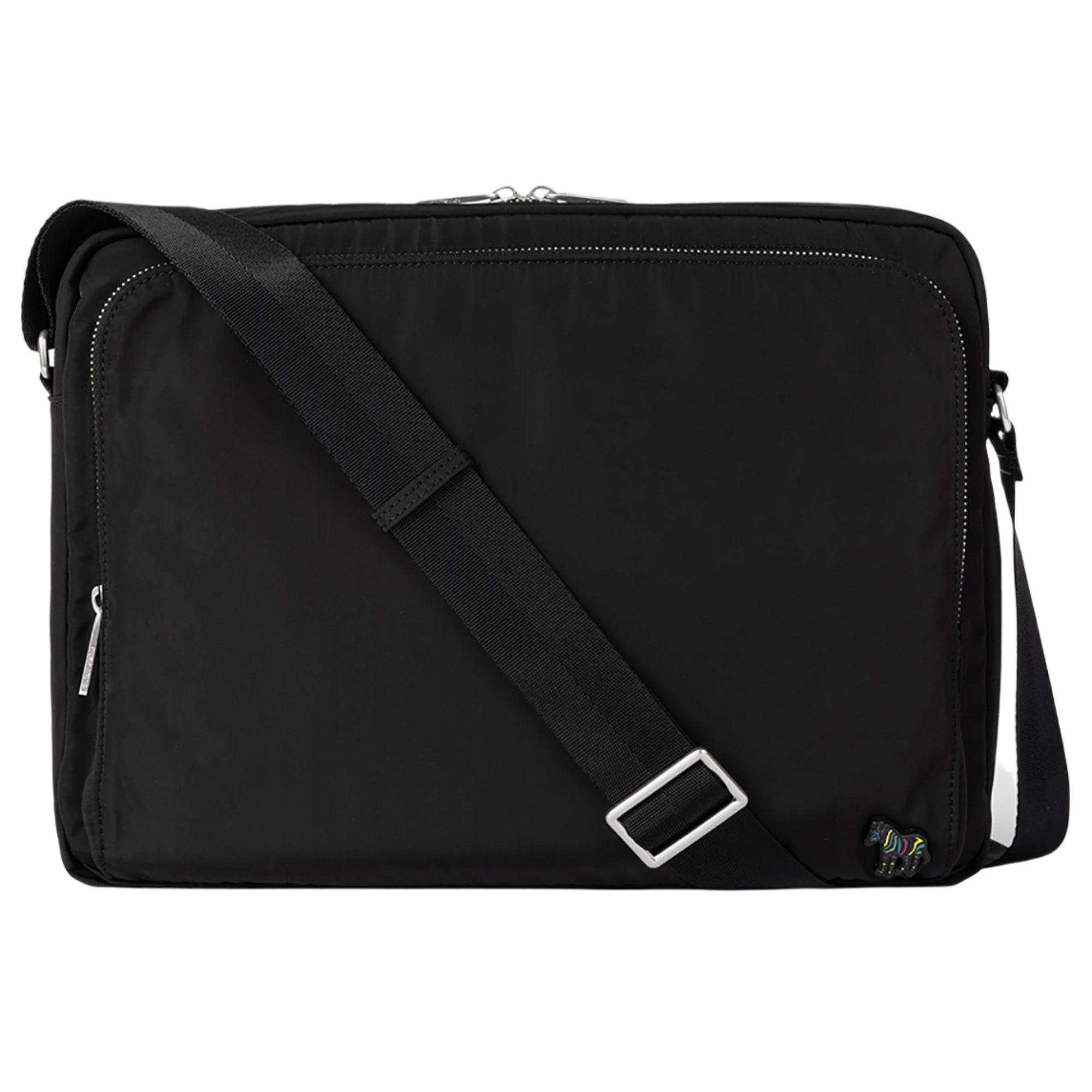 Paul Smith メッセンジャーバッグ Paul Smith Men's Recycled Polyester Zebra Messenger Bag - Black