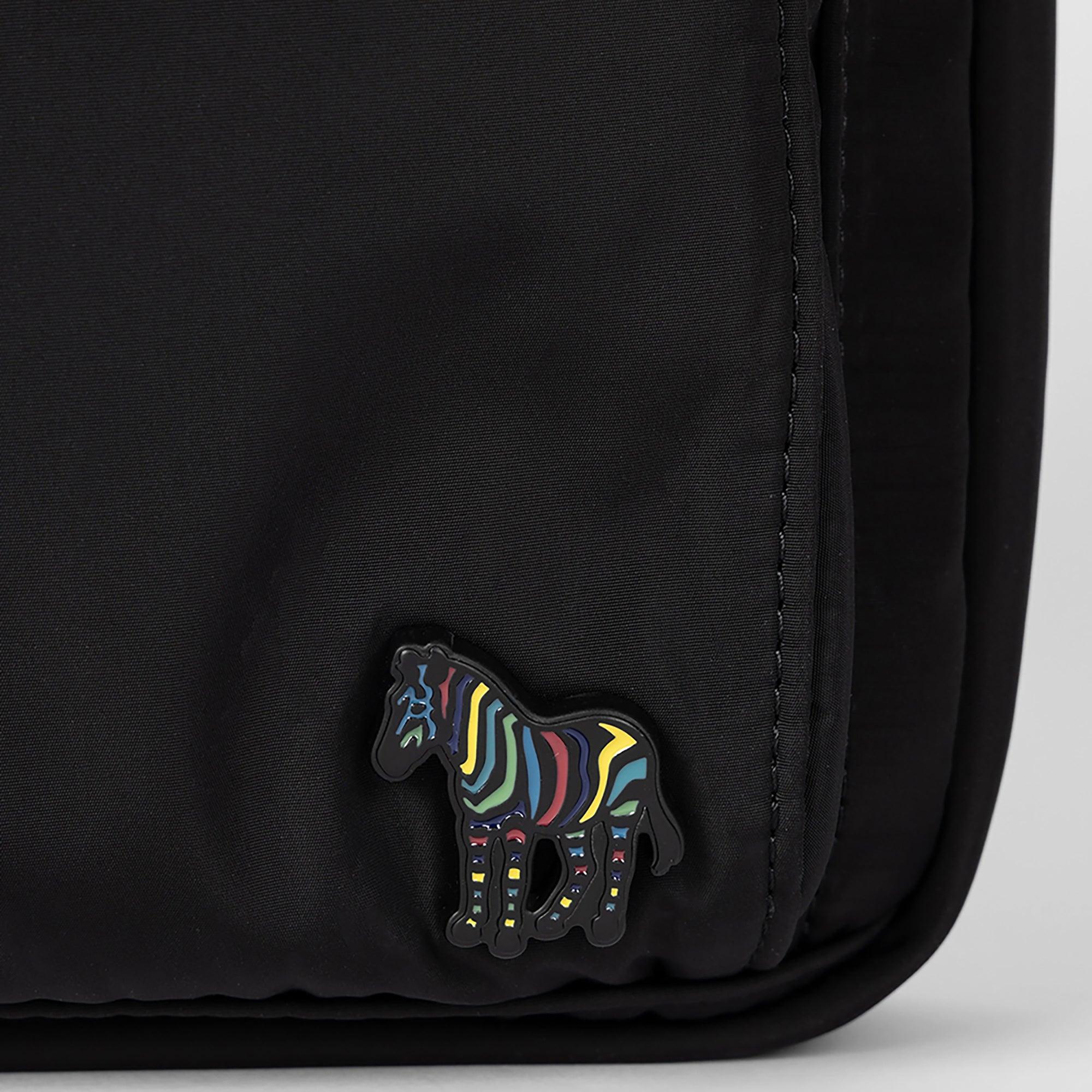 Paul Smith メッセンジャーバッグ Paul Smith Men's Recycled Polyester Zebra Messenger Bag - Black
