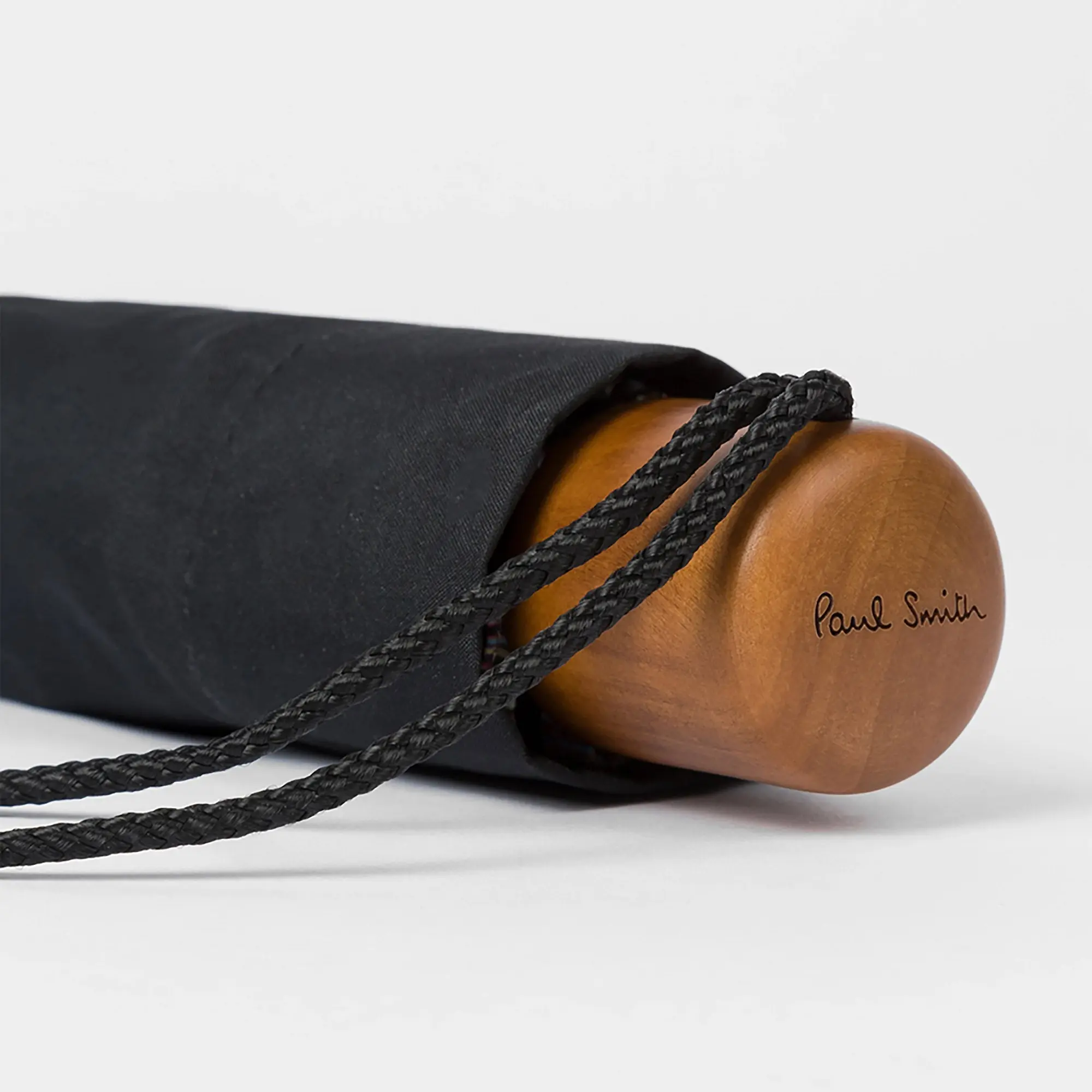Product image 4 of 5 of Paul Smith Men's Signature Stripe Trim Telescopic Umbrella - Black