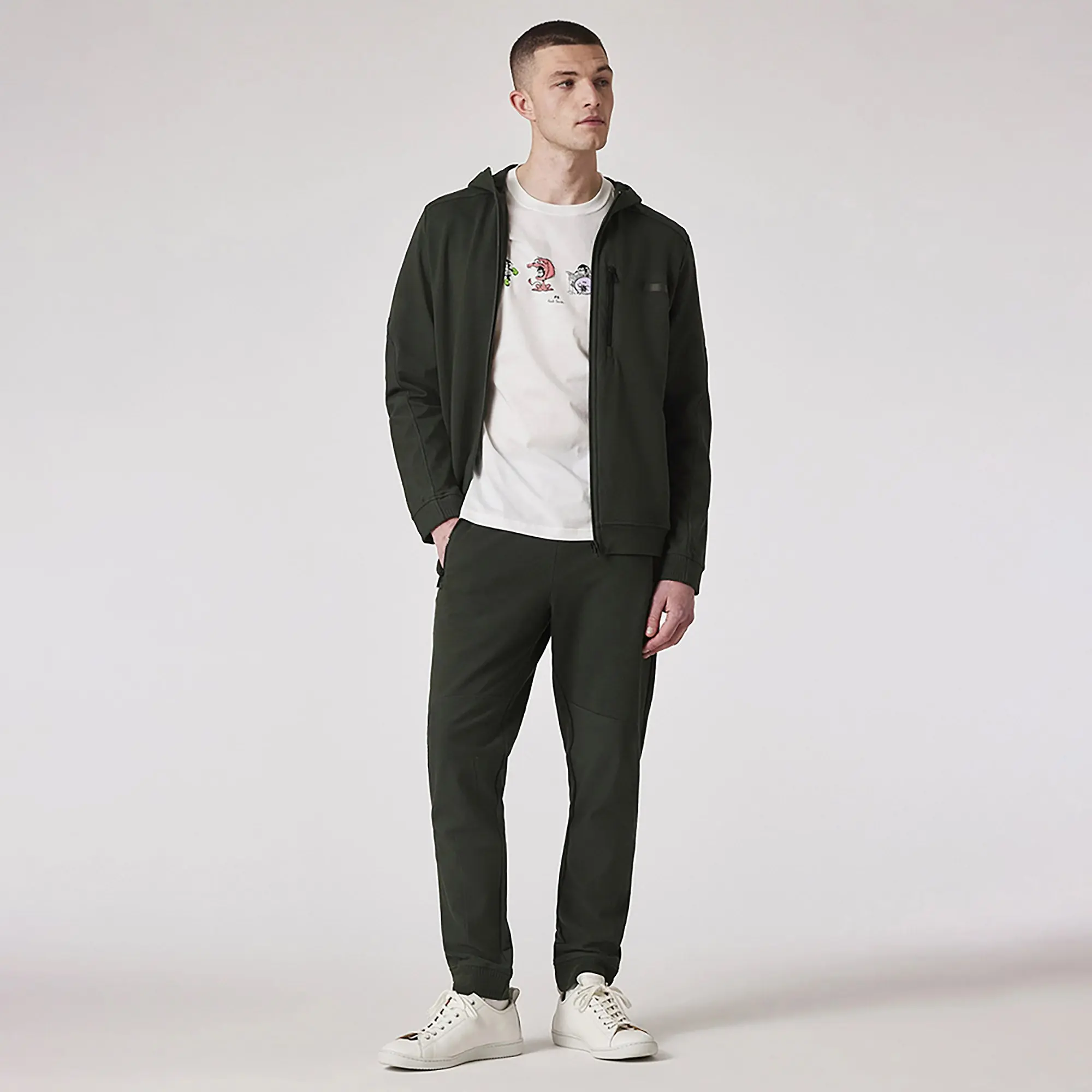 Product image 3 of 7 of Paul Smith Men's Stretch-Cotton Zip Hoodie - Green