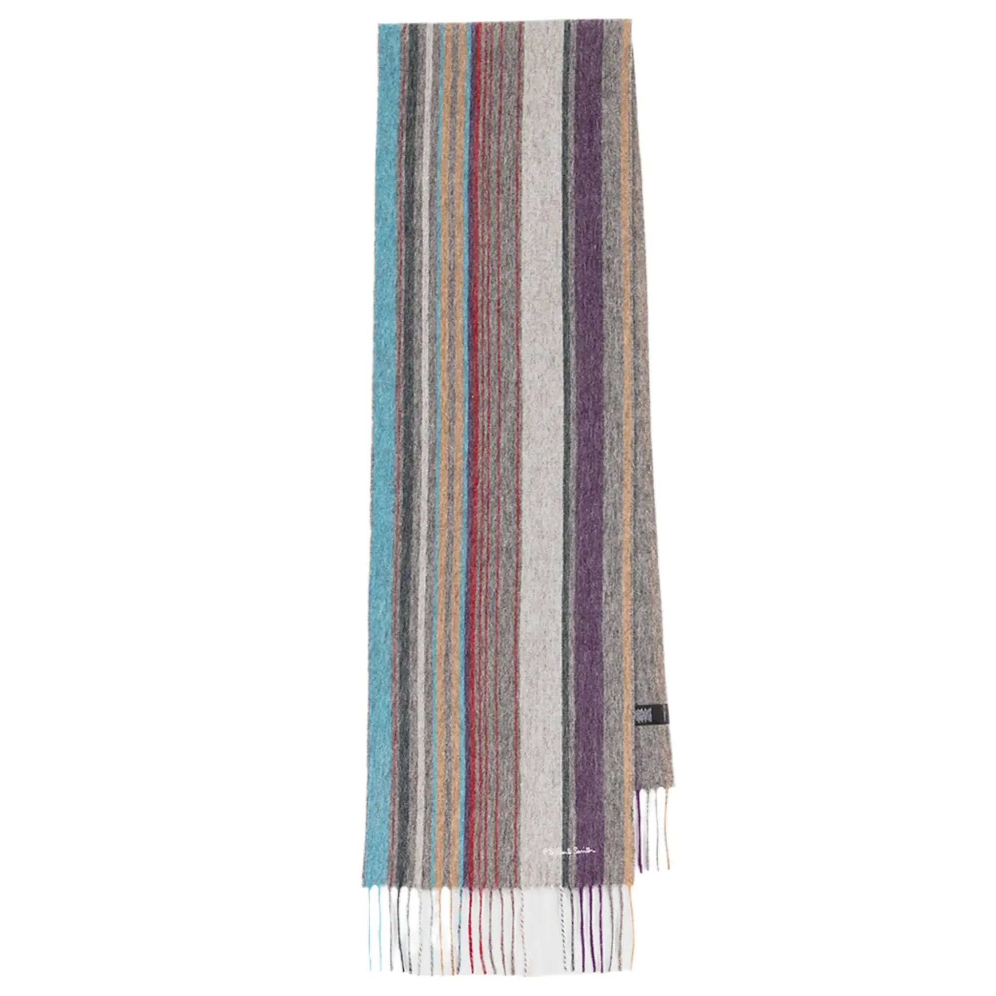 Product image 1 of 4 of Paul Smith Men's Wool Multi Colour Stripe Scarf - Grey