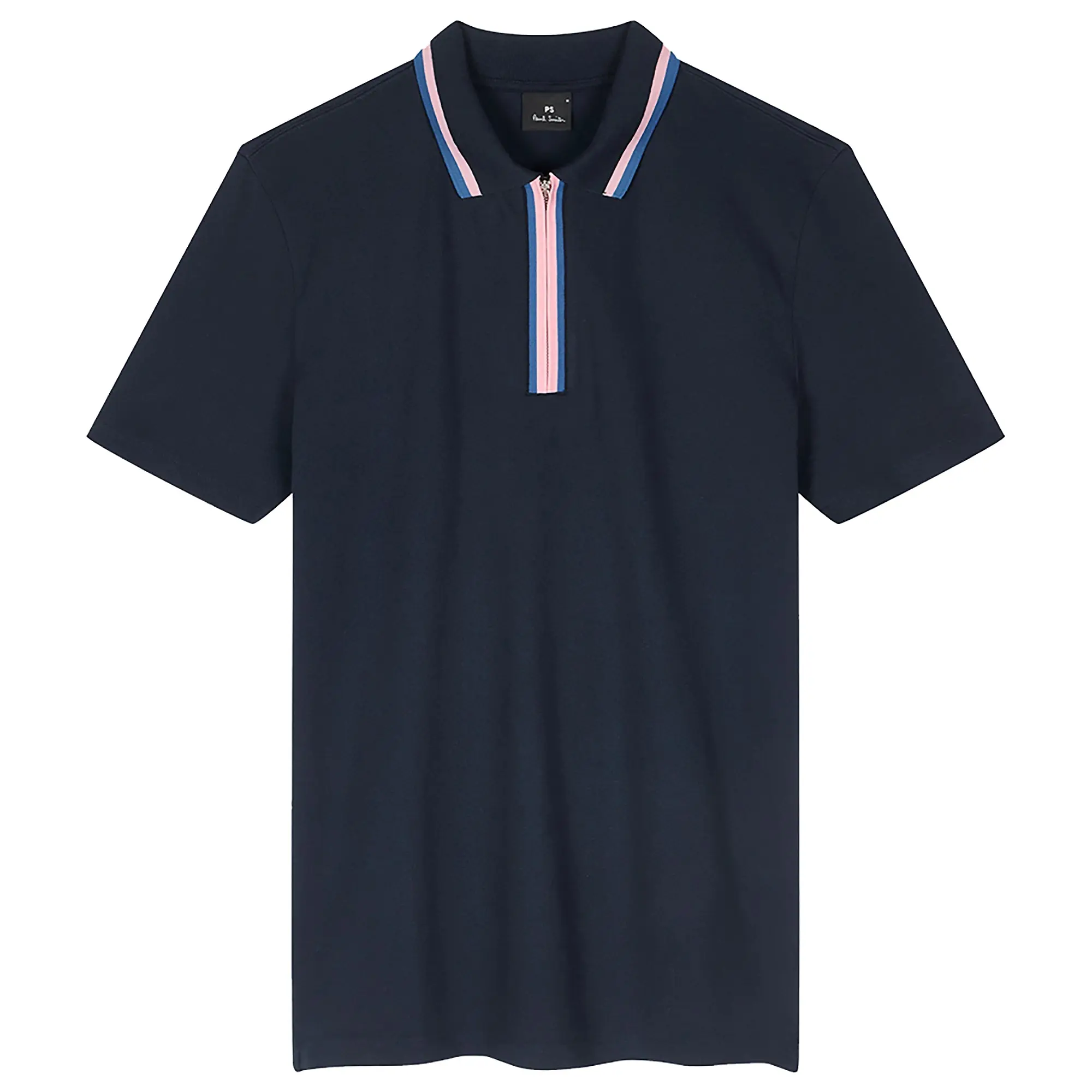 Product image 1 of 2 of Paul Smith Men's Zip-Neck Polo Shirt With Contrast Tipping - Navy