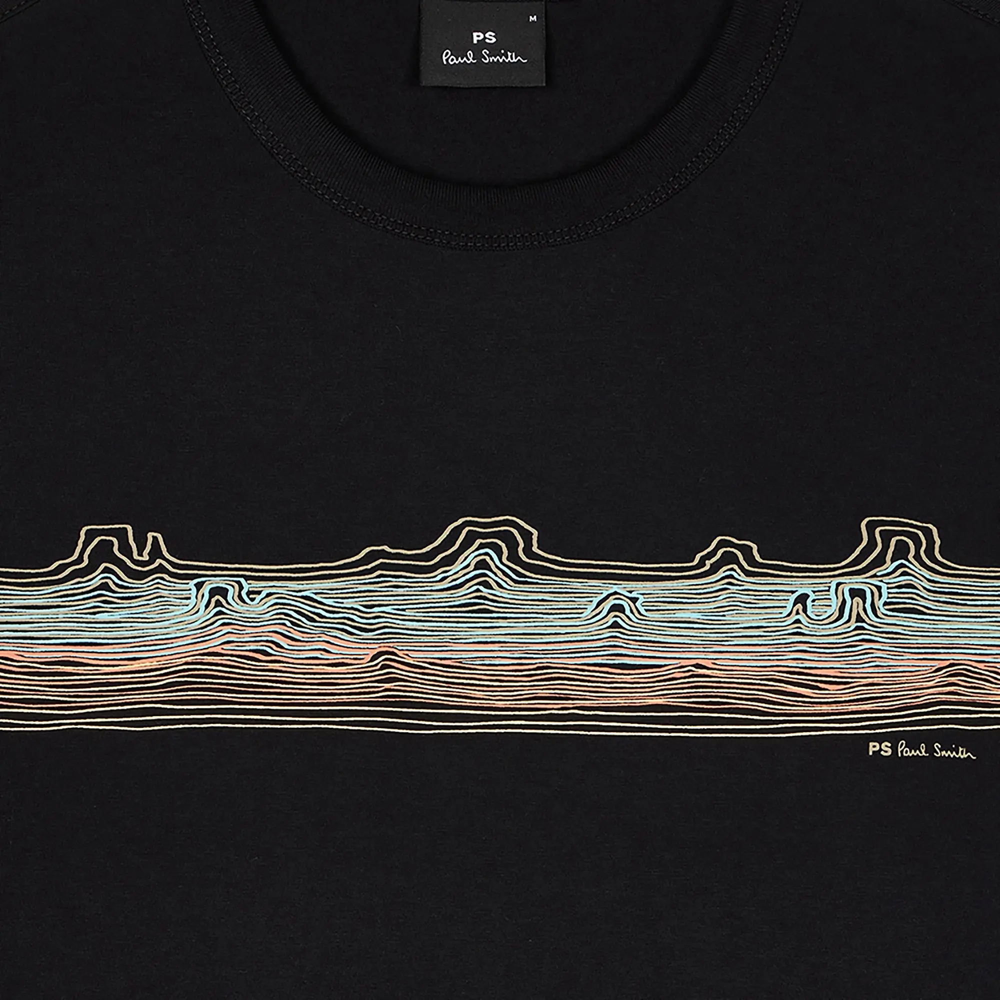 Product image 2 of 2 of PS By Paul Smith Men's 'Desert Stripe' Print T-Shirt - Black