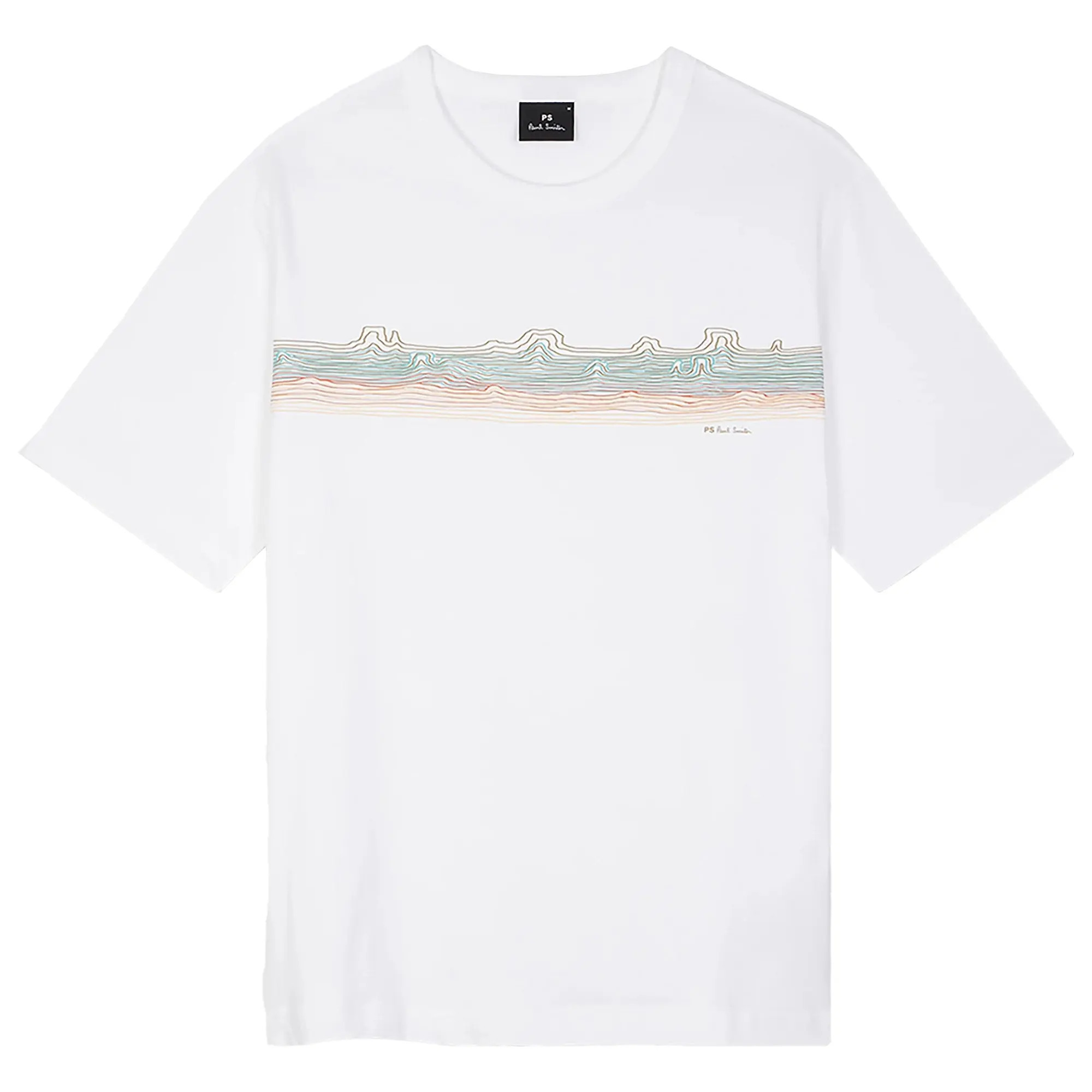 Product image 1 of 2 of PS By Paul Smith Men's 'Desert Stripe' Print T-Shirt - White