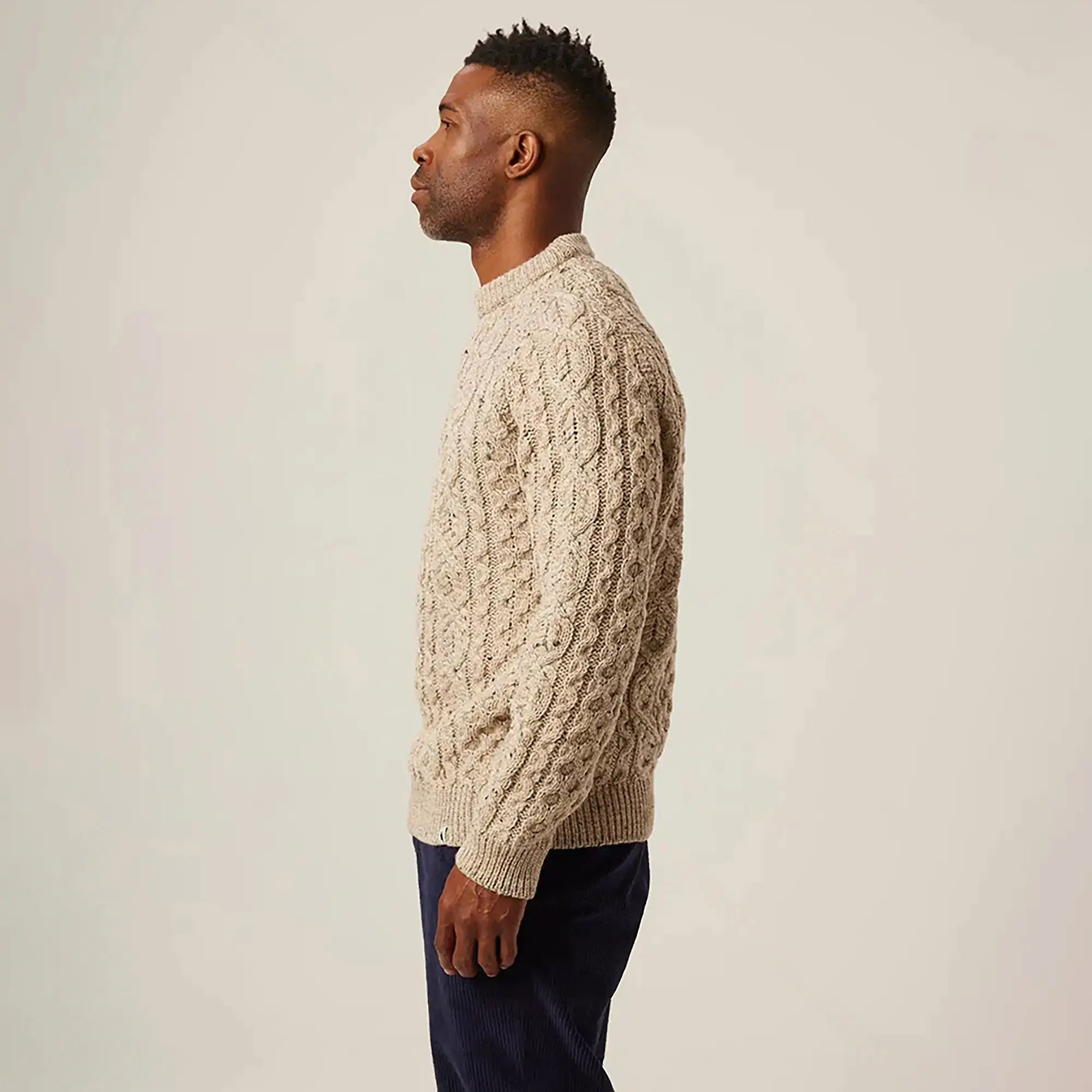 Product image 4 of 7 of Peregrine Men's Hudson Made In England Aran Jumper - Skiddaw