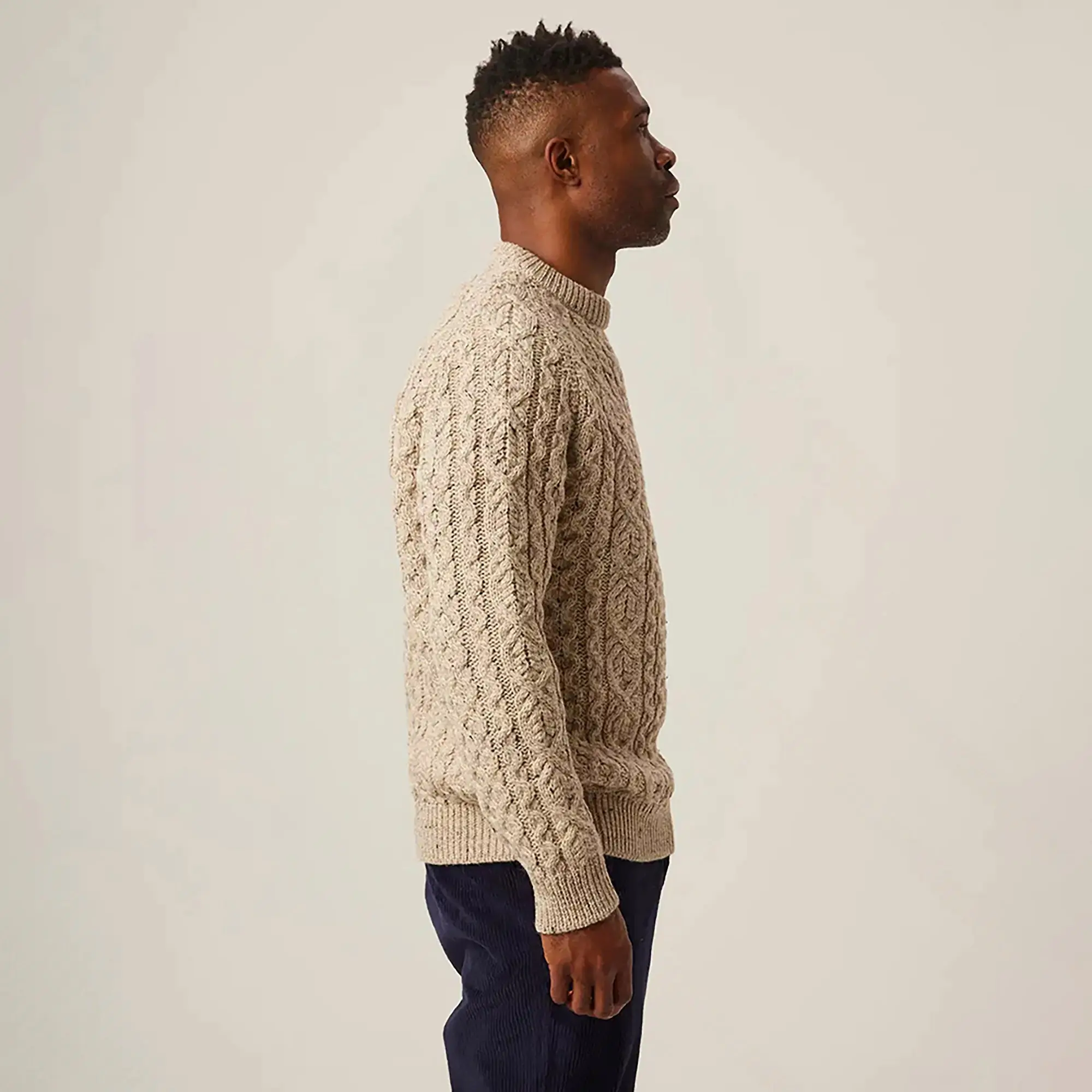 Product image 5 of 7 of Peregrine Men's Hudson Made In England Aran Jumper - Skiddaw