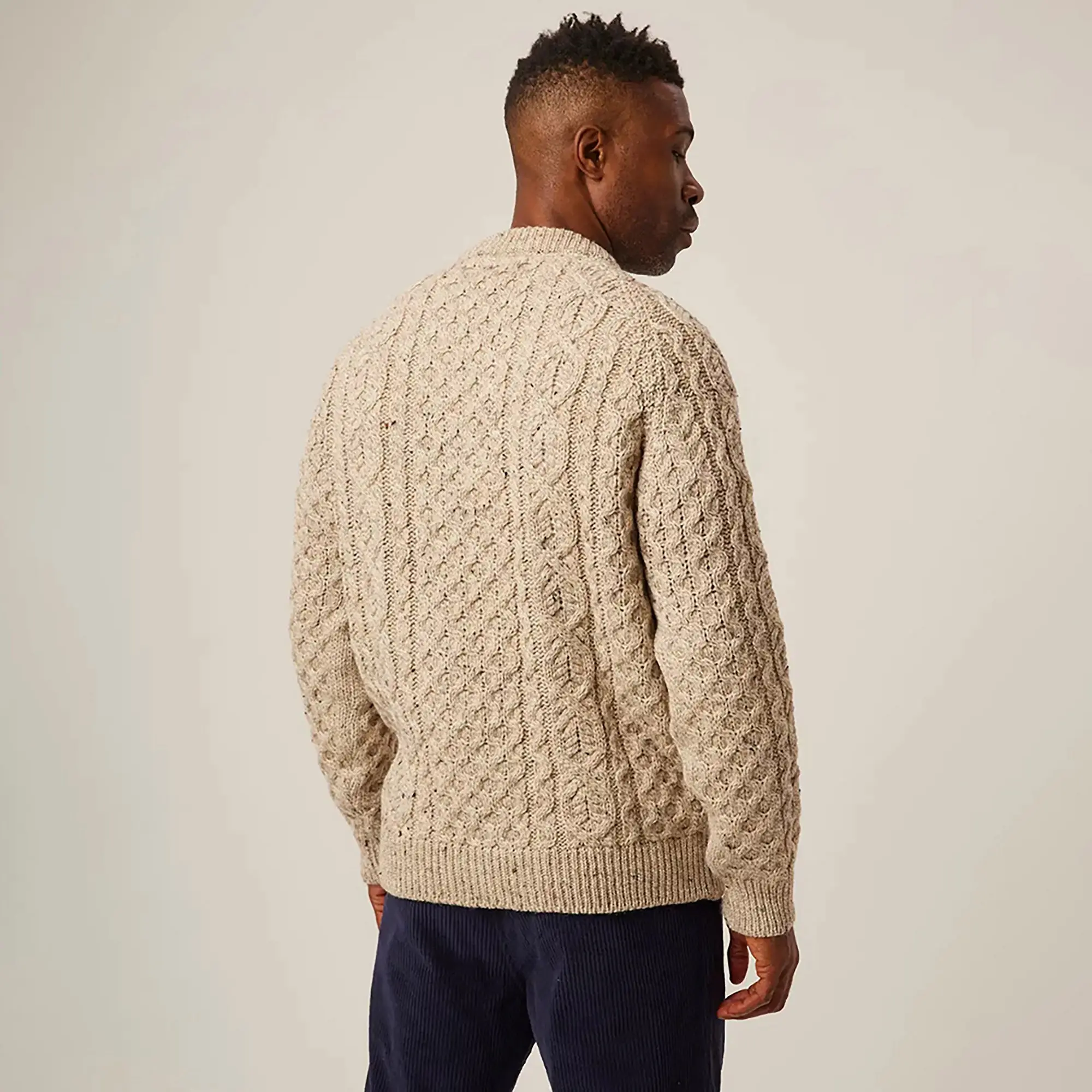 Product image 6 of 7 of Peregrine Men's Hudson Made In England Aran Jumper - Skiddaw