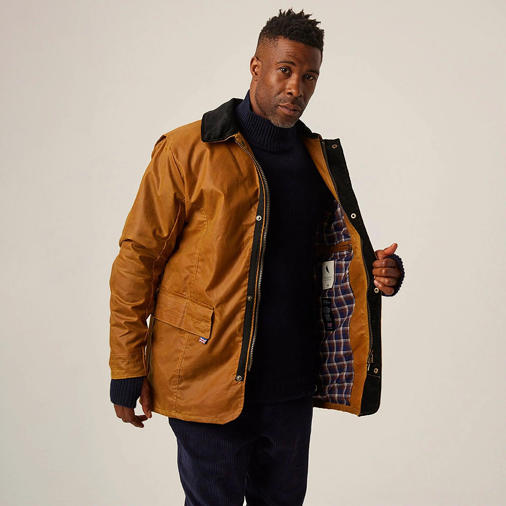 Peregrine Men's Wax Clifton Made In England Jacket - Mustard