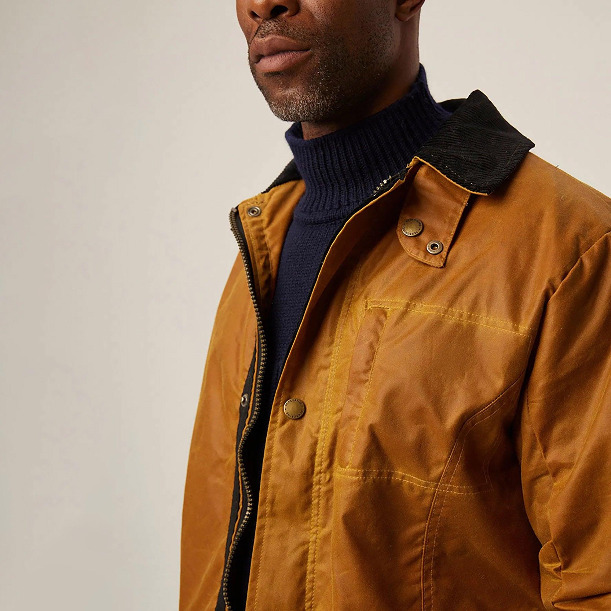 Peregrine Men's Wax Clifton Made In England Jacket - Mustard