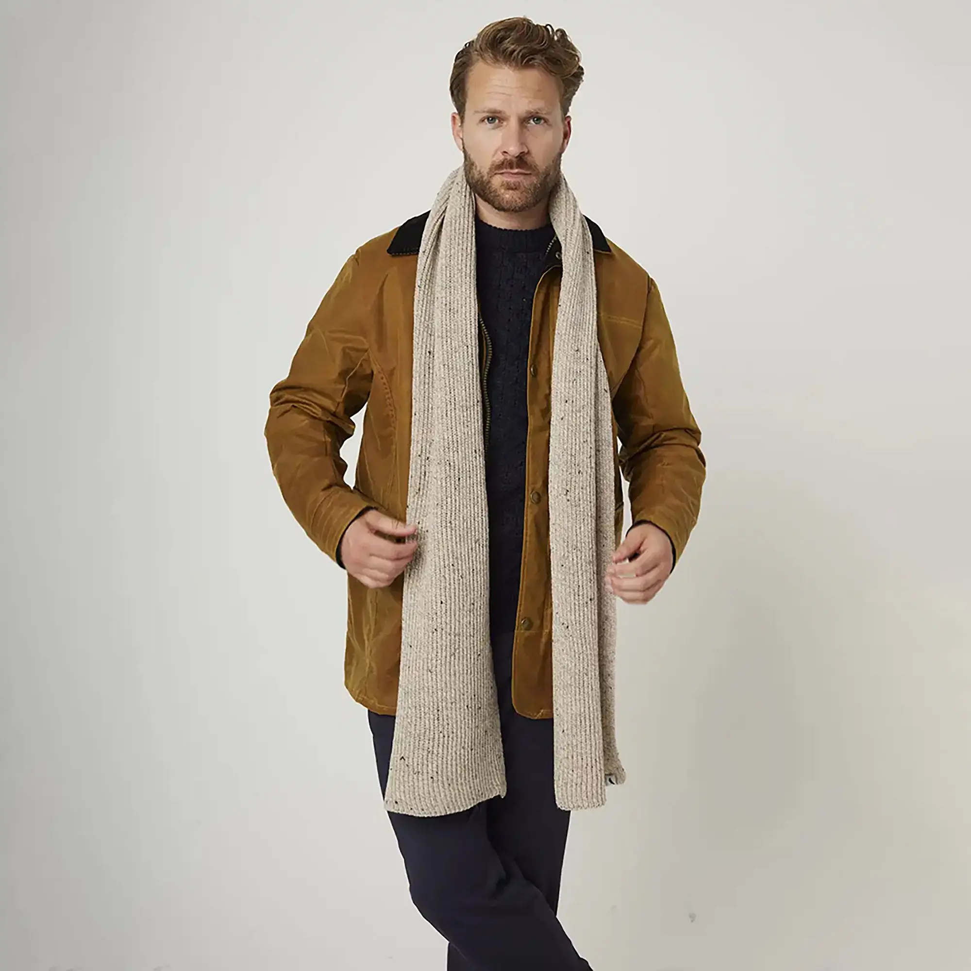 Product image 5 of 7 of Peregrine Porter Made In England Ribbed Scarf - Oatmeal