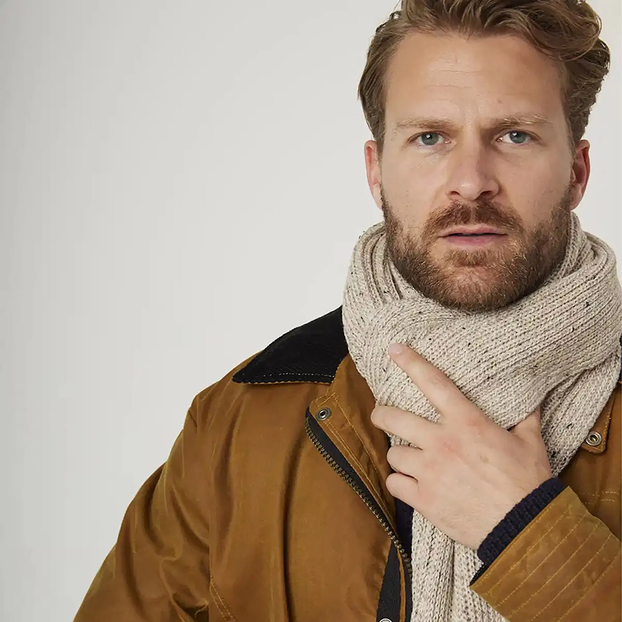Product image 7 of 7 of Peregrine Porter Made In England Ribbed Scarf - Oatmeal