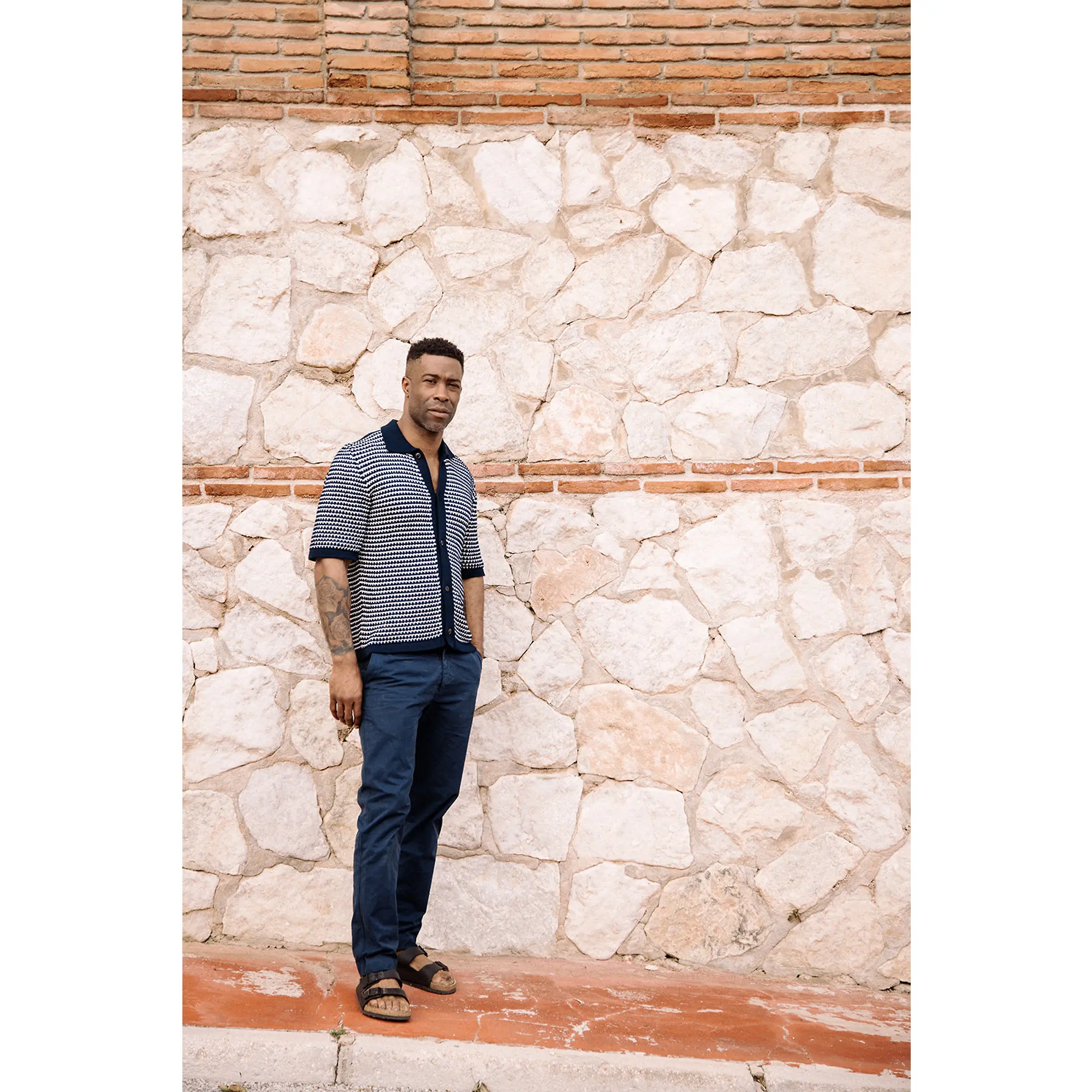 Product image 9 of 10 of Peregrine Men's Island Crochet Shirt - Navy