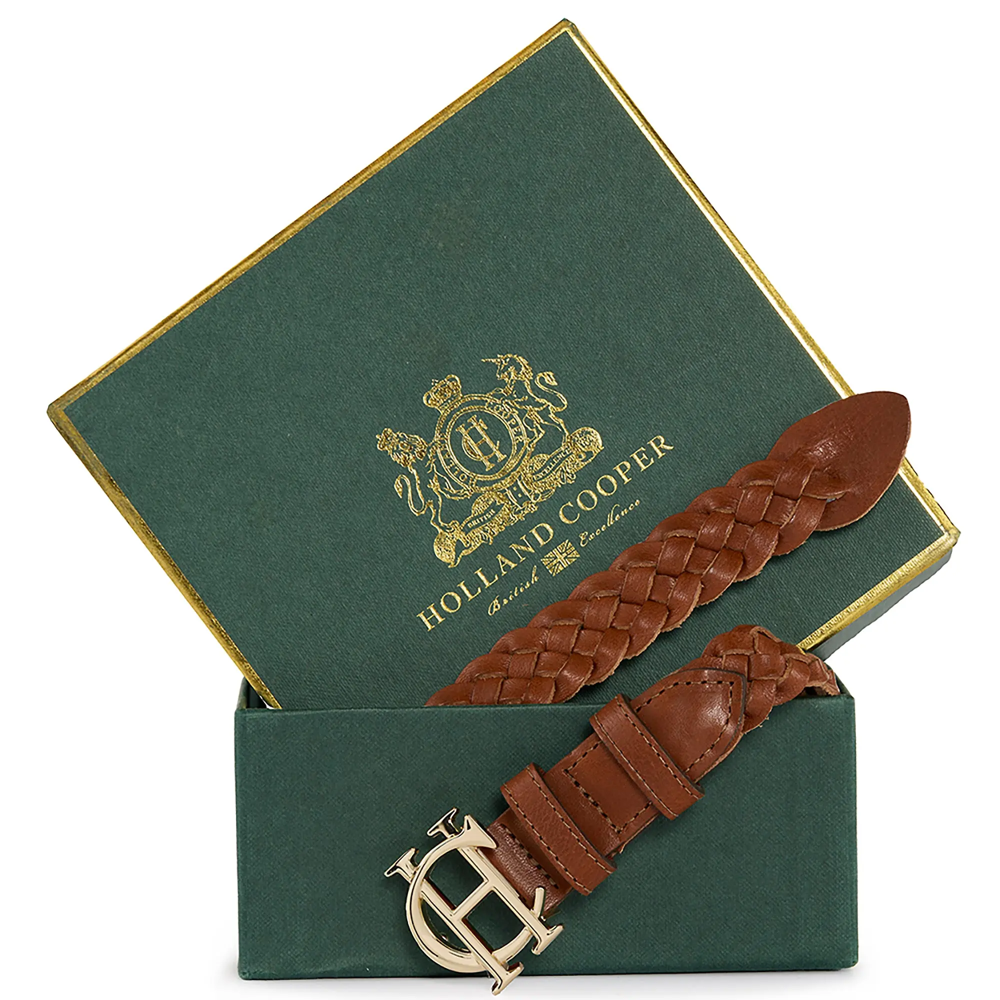 Product image 2 of 9 of Holland Cooper Women's Plaited Slim Belt - Tan