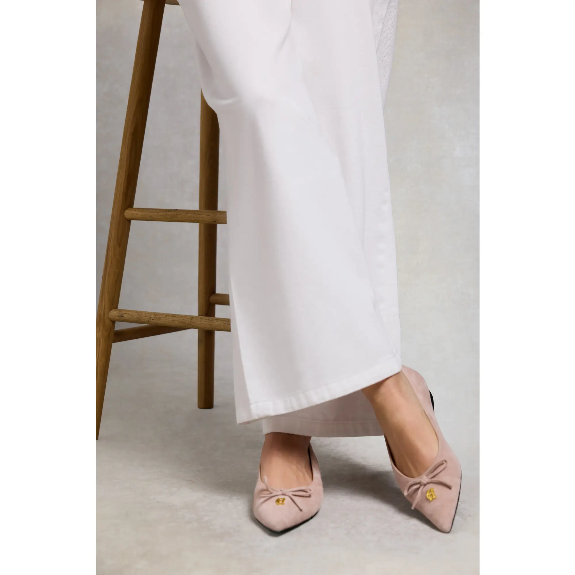 Product image 2 of 7 of Holland Cooper Women's Pointed Ballet Shoes - Blush Suede