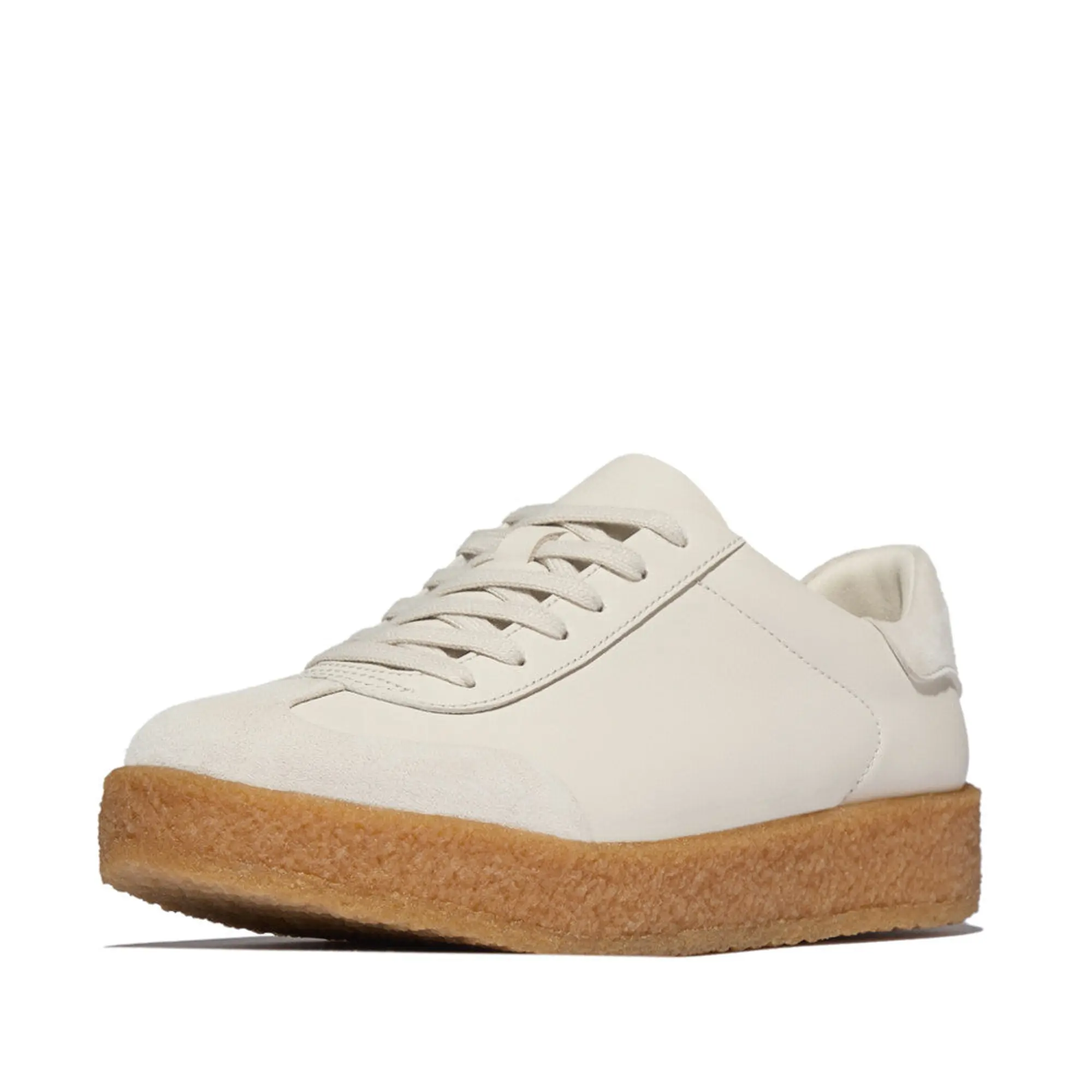Product image 4 of 8 of FitFlop Women's RALLY T-TOE Leather/Suede Crepe Trainers - Paris Beige