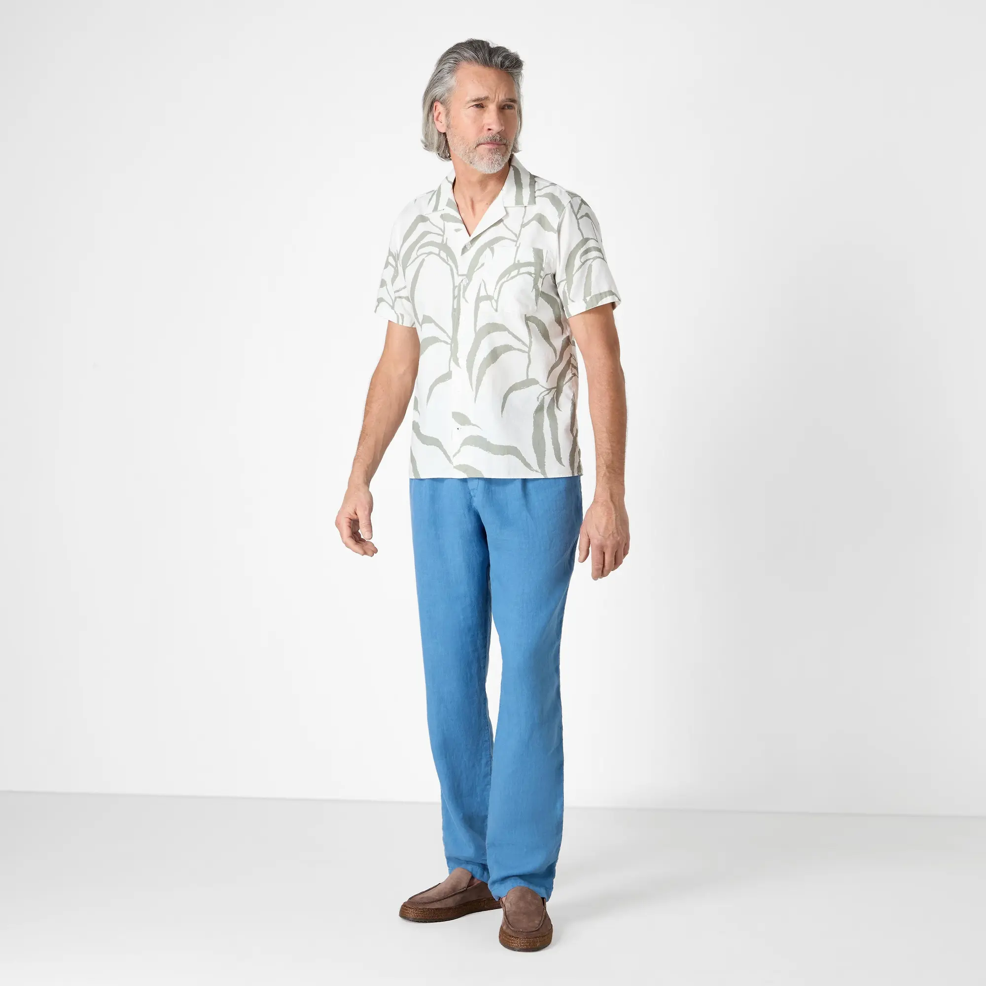 Product image 7 of 7 of Oliver Sweeney Men's Ravenshead Riviera Cotton Shirt - Khaki Print