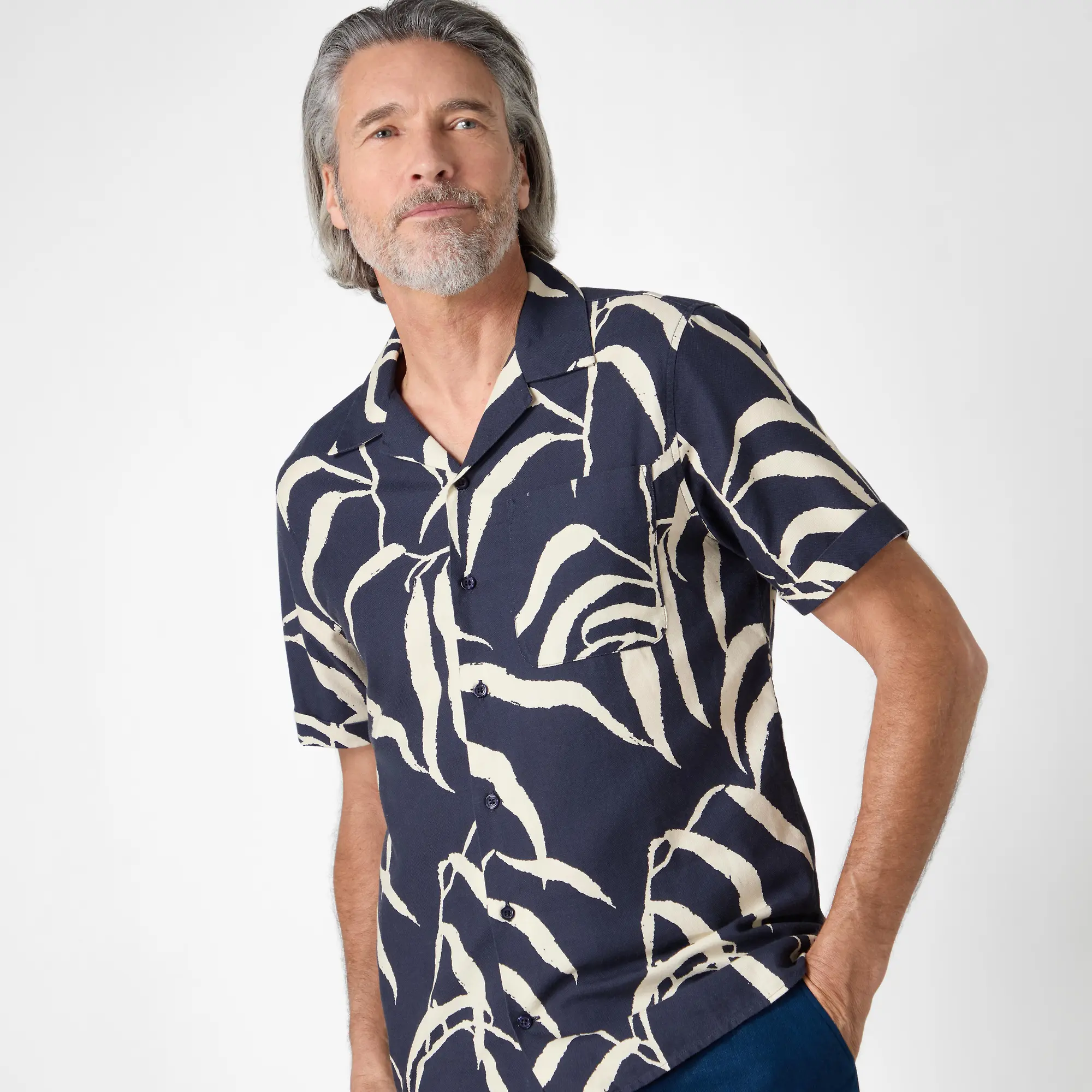 Product image 6 of 8 of Oliver Sweeney Men's Ravenshead Riviera Cotton Shirt - Navy Print