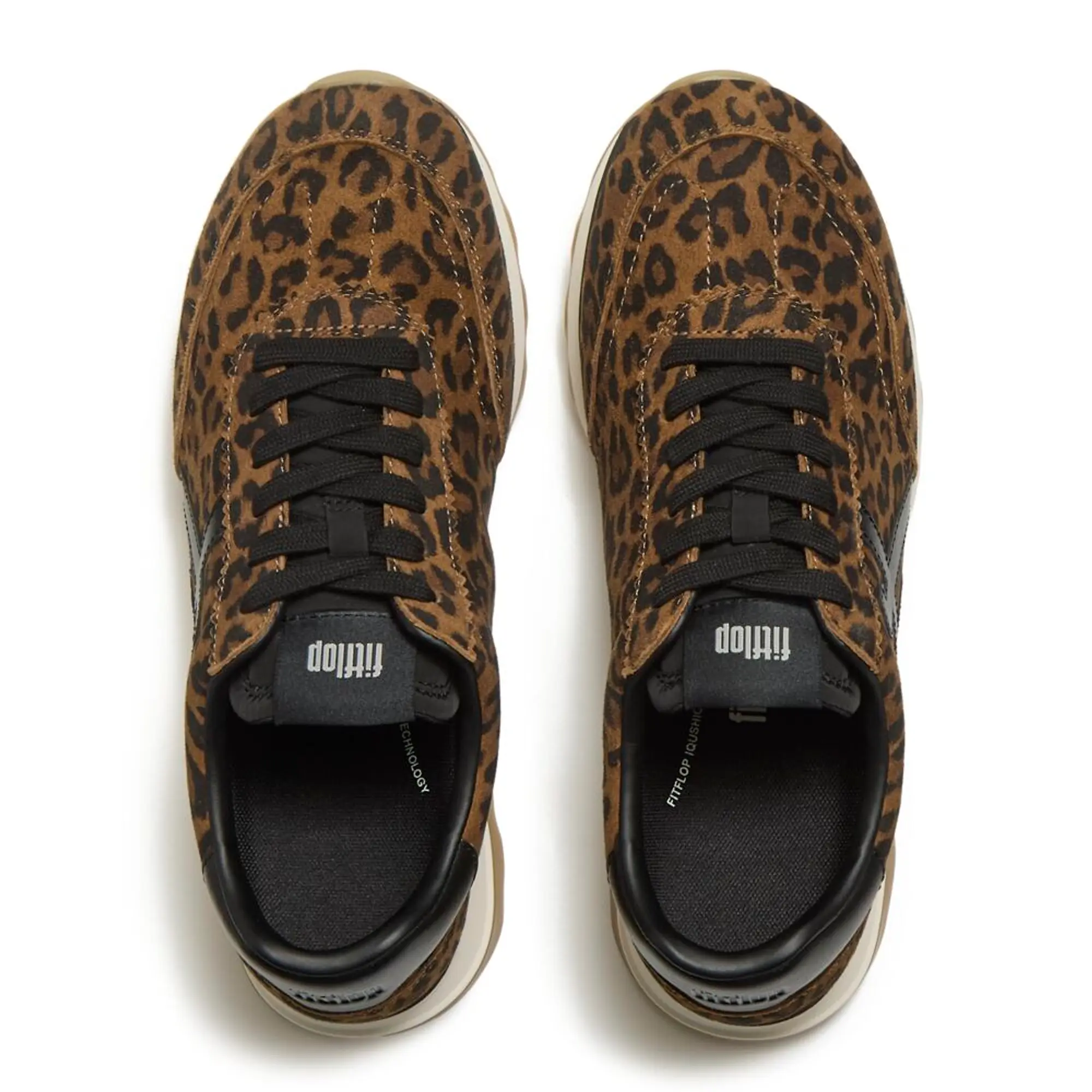 Product image 6 of 10 of FitFlop Women's Retro-Q FF Suede Trainers - Leopard Print
