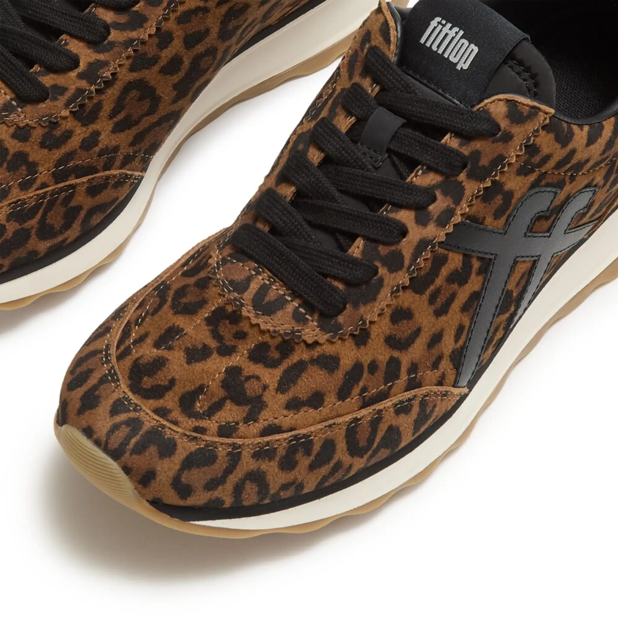 Product image 7 of 10 of FitFlop Women's Retro-Q FF Suede Trainers - Leopard Print