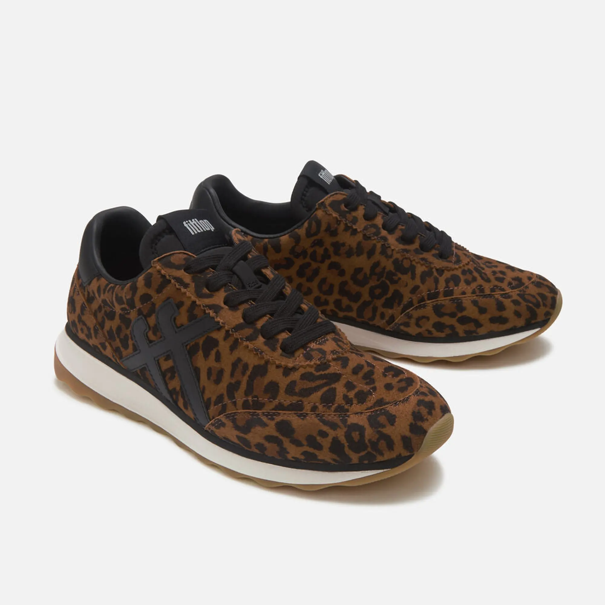 Product image 3 of 10 of FitFlop Women's Retro-Q FF Suede Trainers - Leopard Print