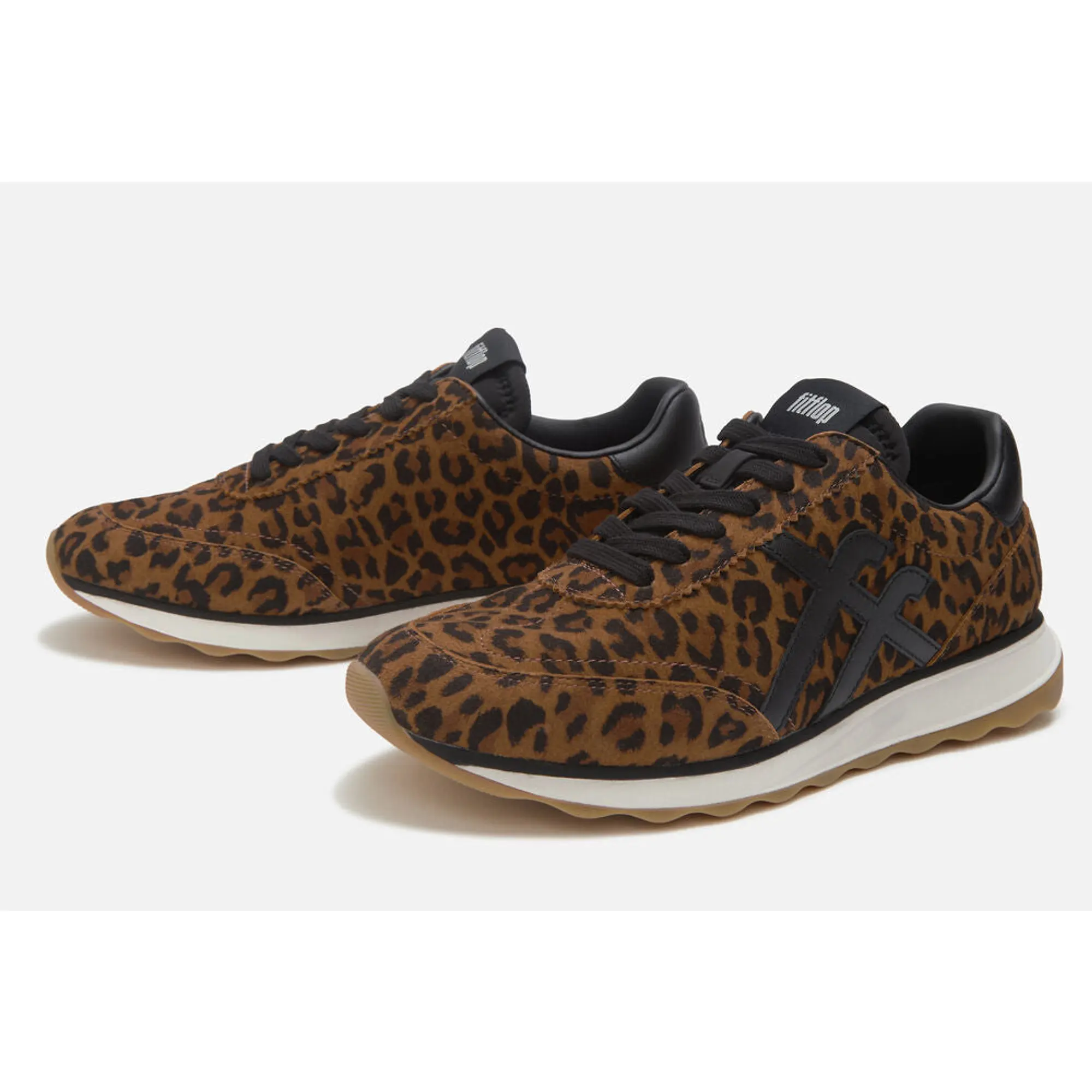 Product image 4 of 10 of FitFlop Women's Retro-Q FF Suede Trainers - Leopard Print