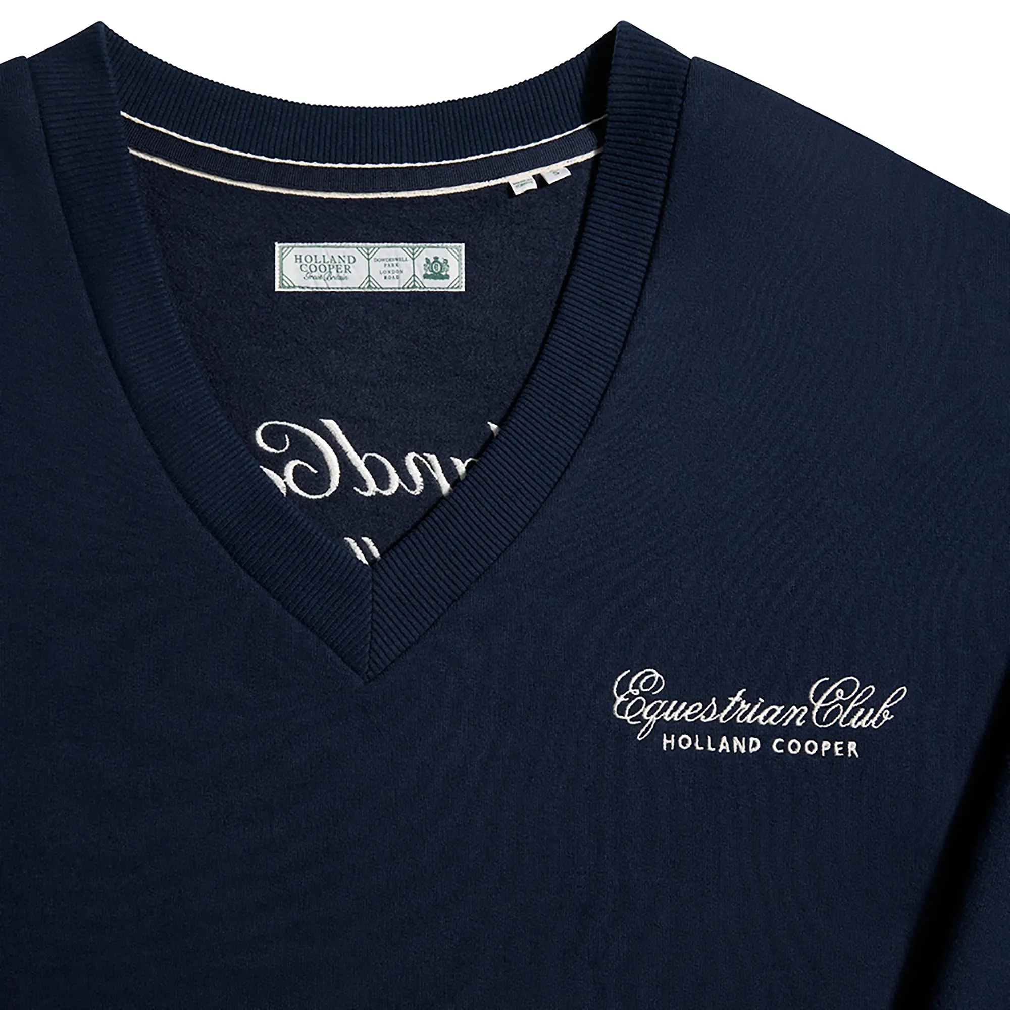 Product image 8 of 9 of Holland Cooper Women's Relaxed Fit V-Neck Sweat - Ink Navy Ecru